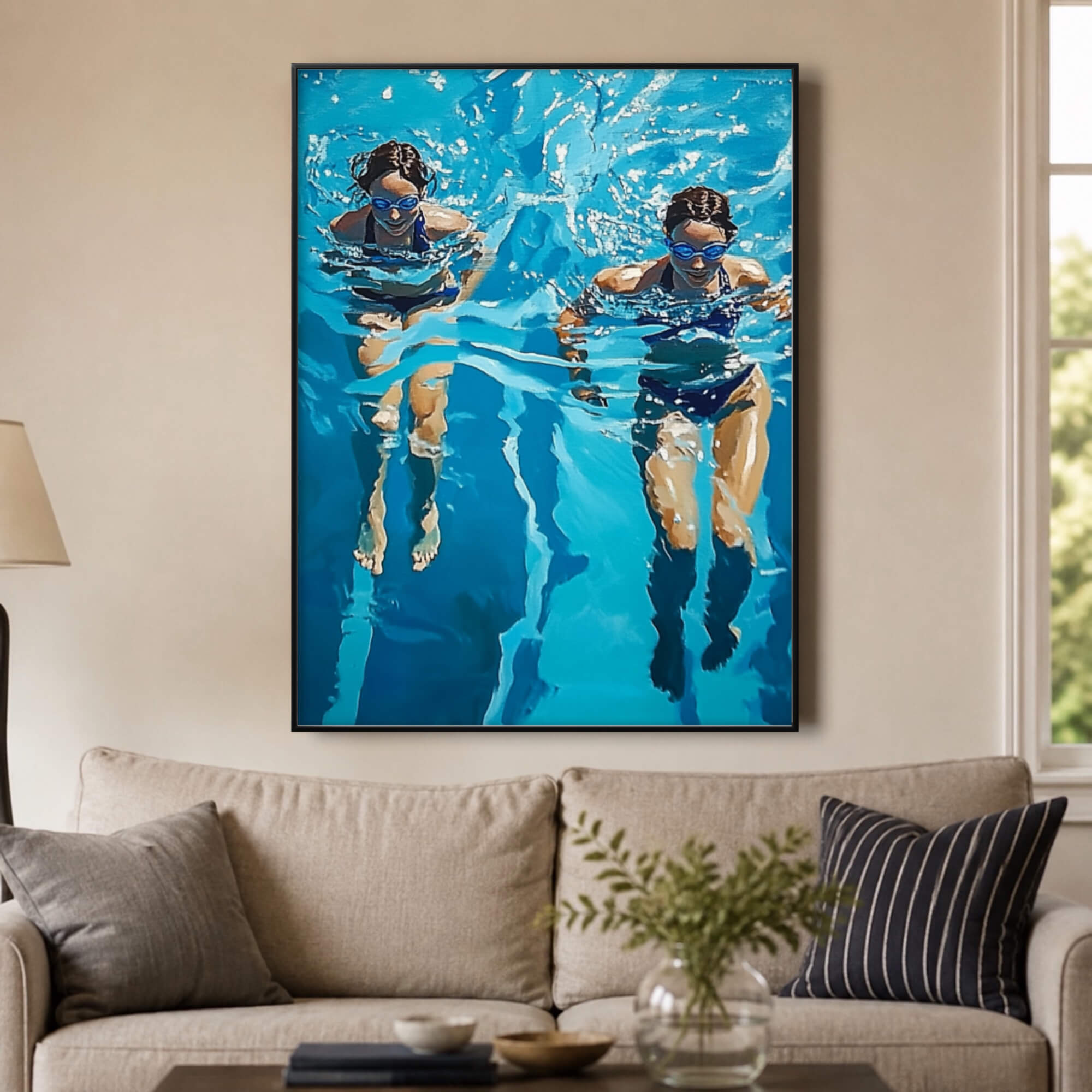 Impressionist Art | Twin Pool Swimmers