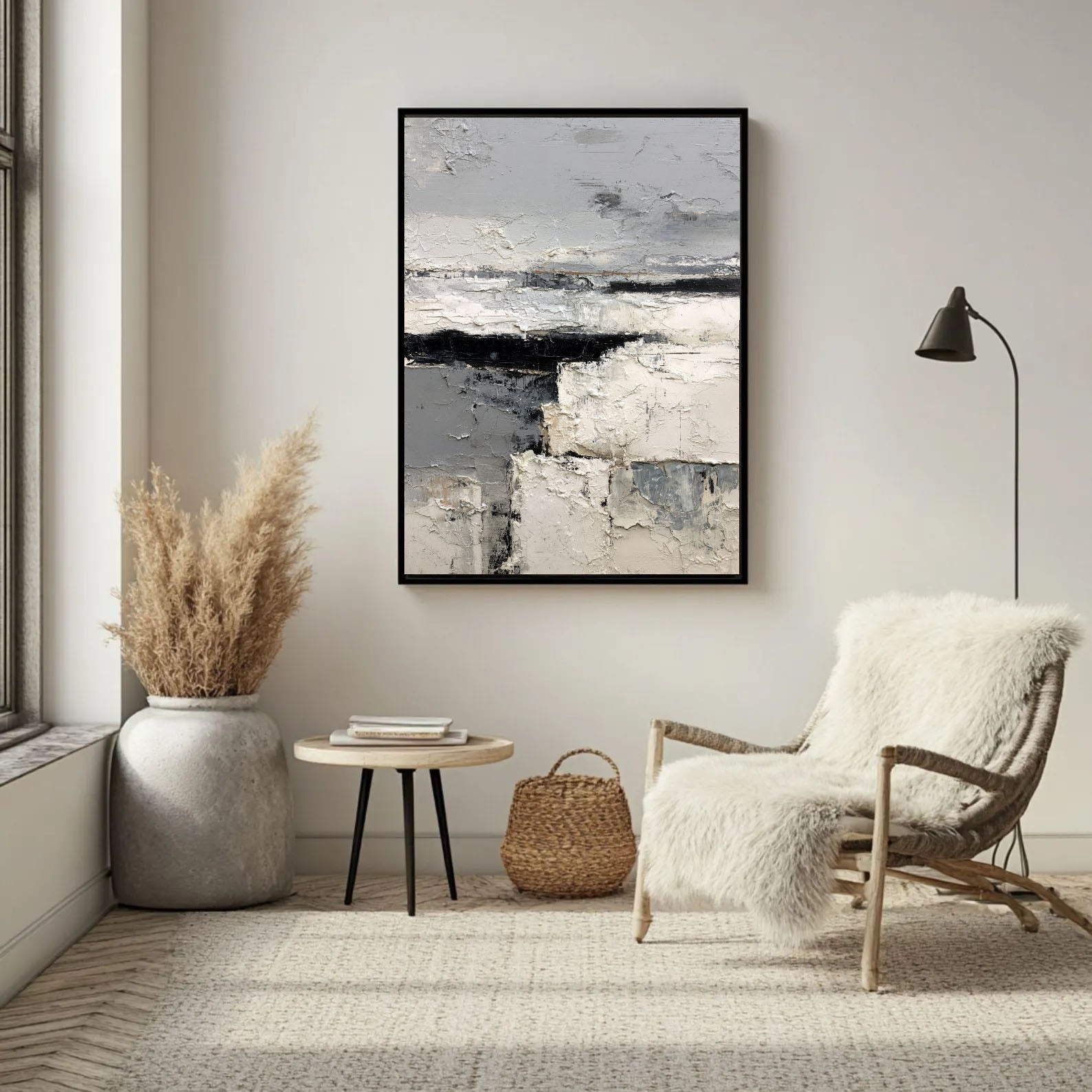 Textured Monochrome Art | Bold Depth