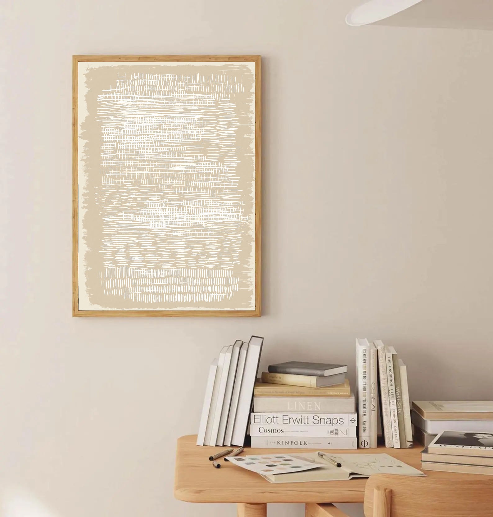 Textured Striated Opulence | Cream Strokes