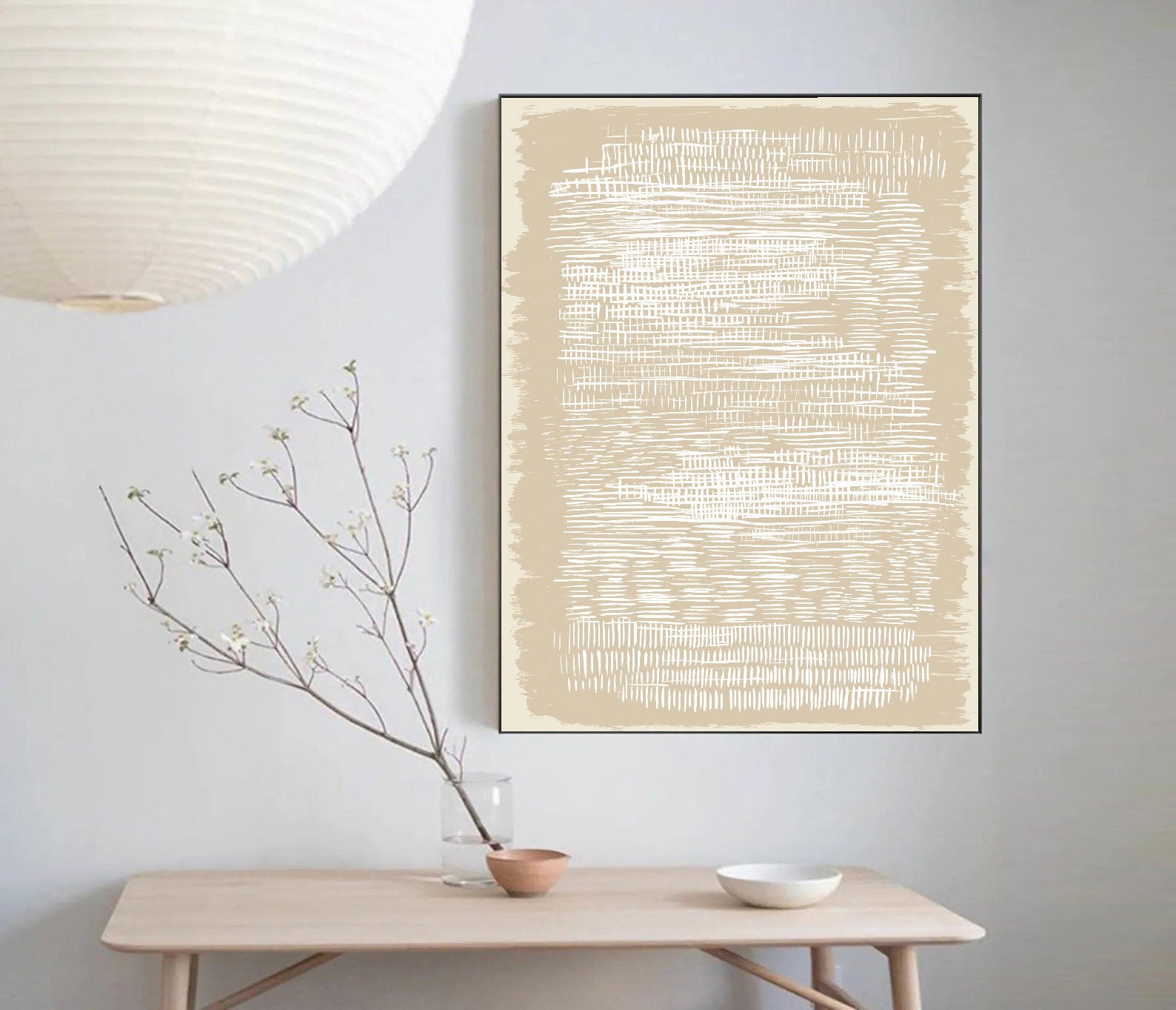 Textured Striated Opulence | Cream Strokes