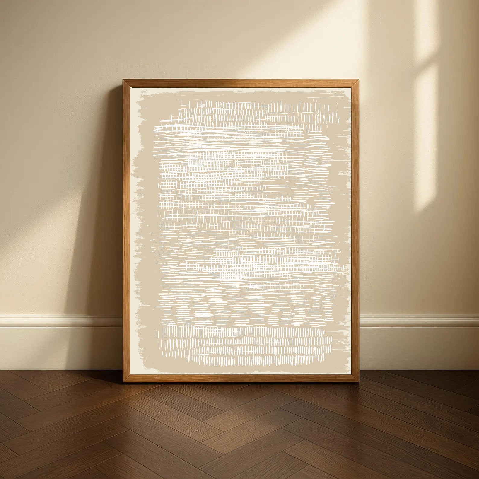 Textured Striated Opulence | Cream Strokes