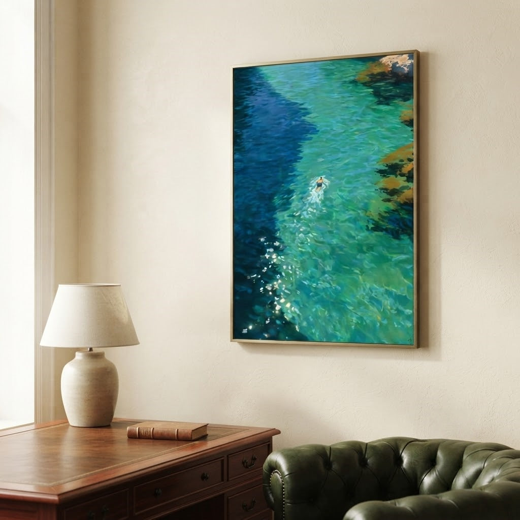Impressionist Art | Dual Blue Bay Swim
