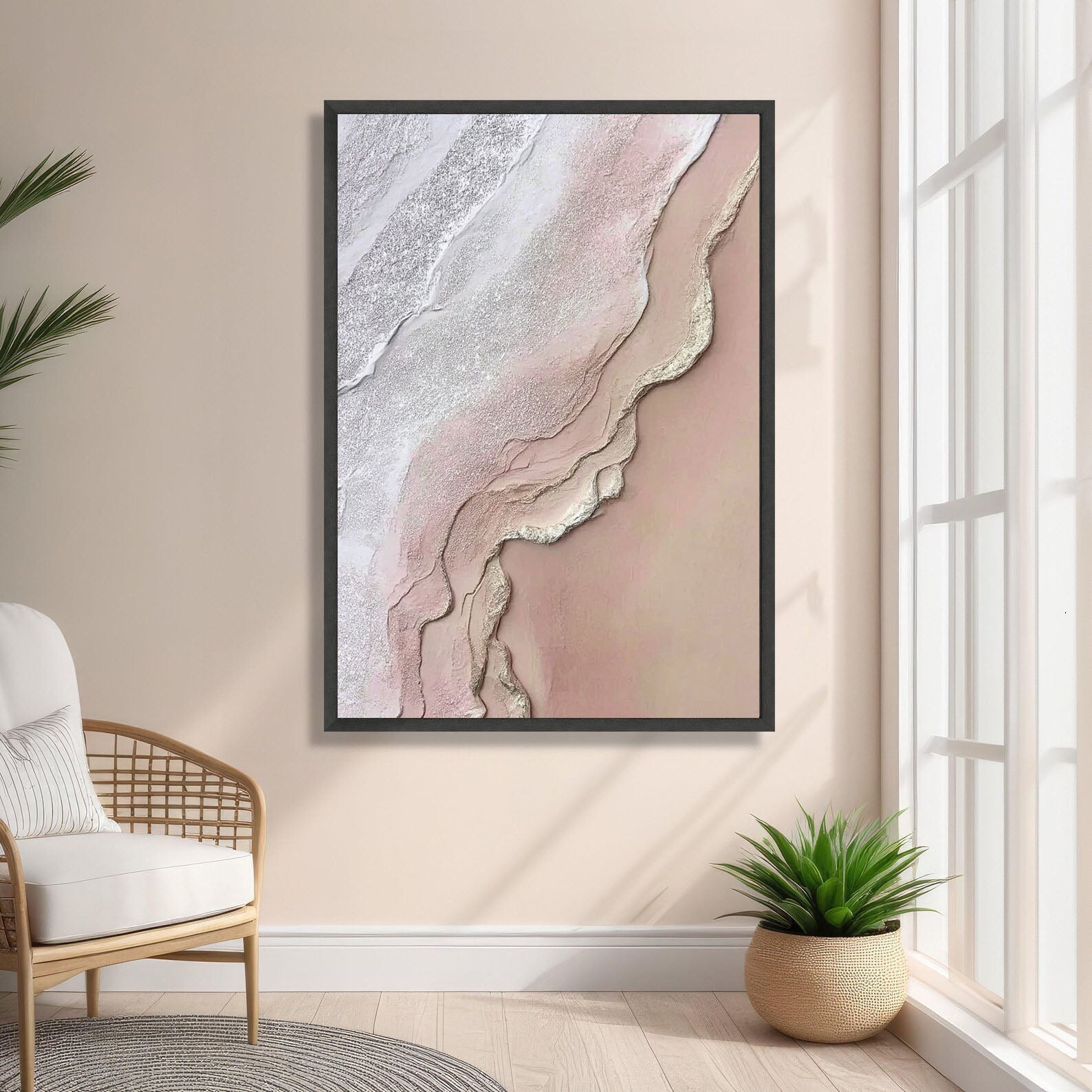 Textured Rhodochrosite Opulence | Silvered Blush