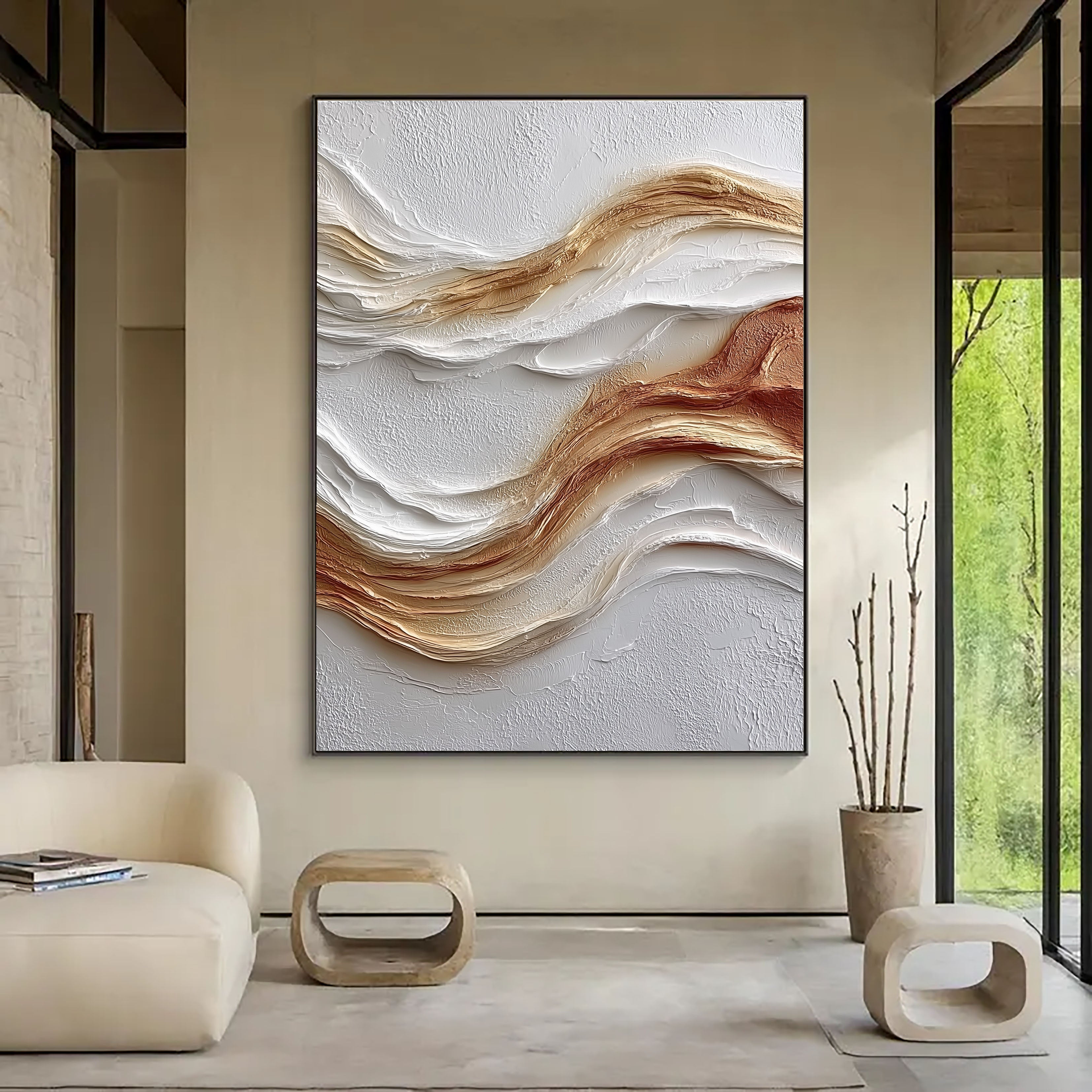 Textured Fulvous Opulence | Alabaster Swells