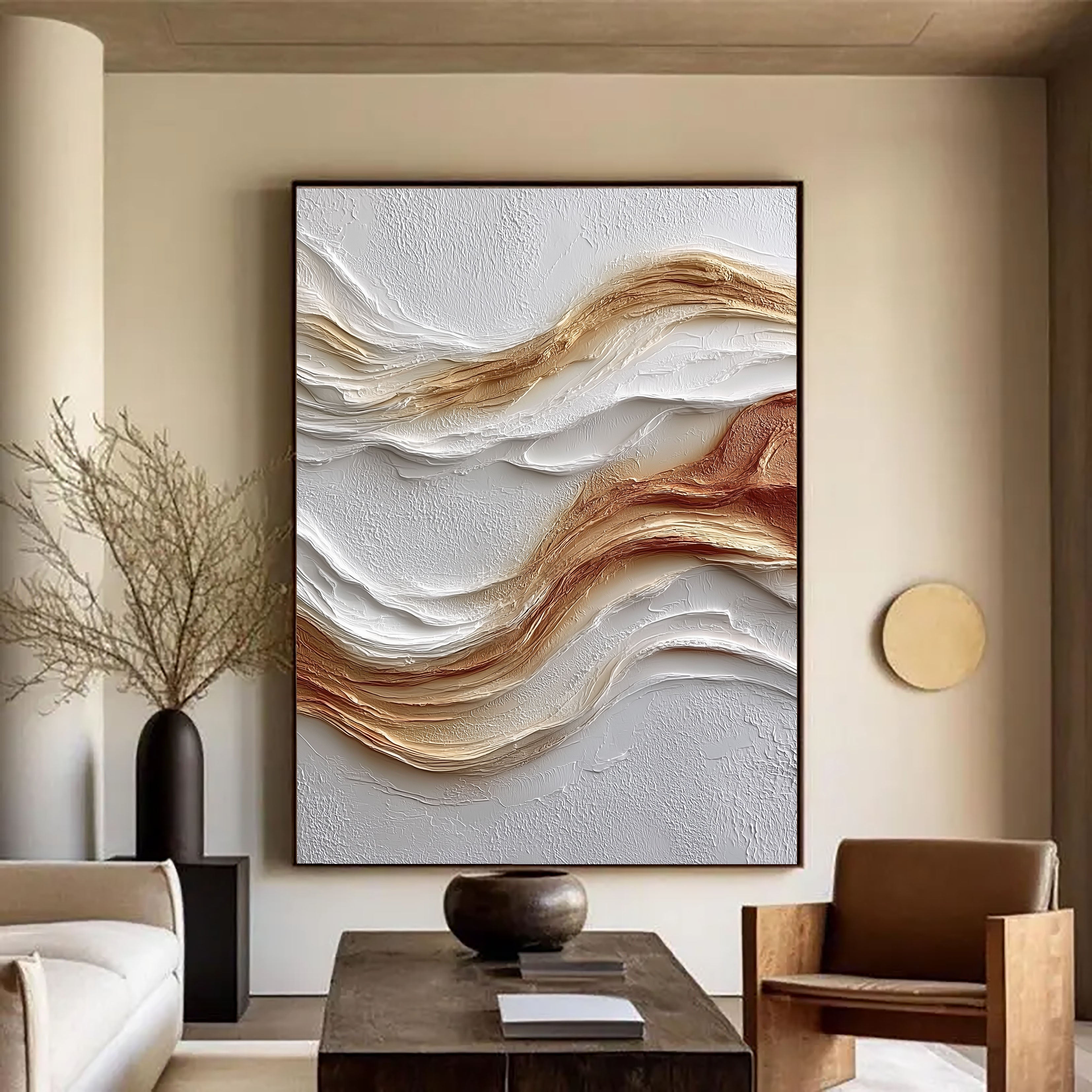Textured Fulvous Opulence | Alabaster Swells