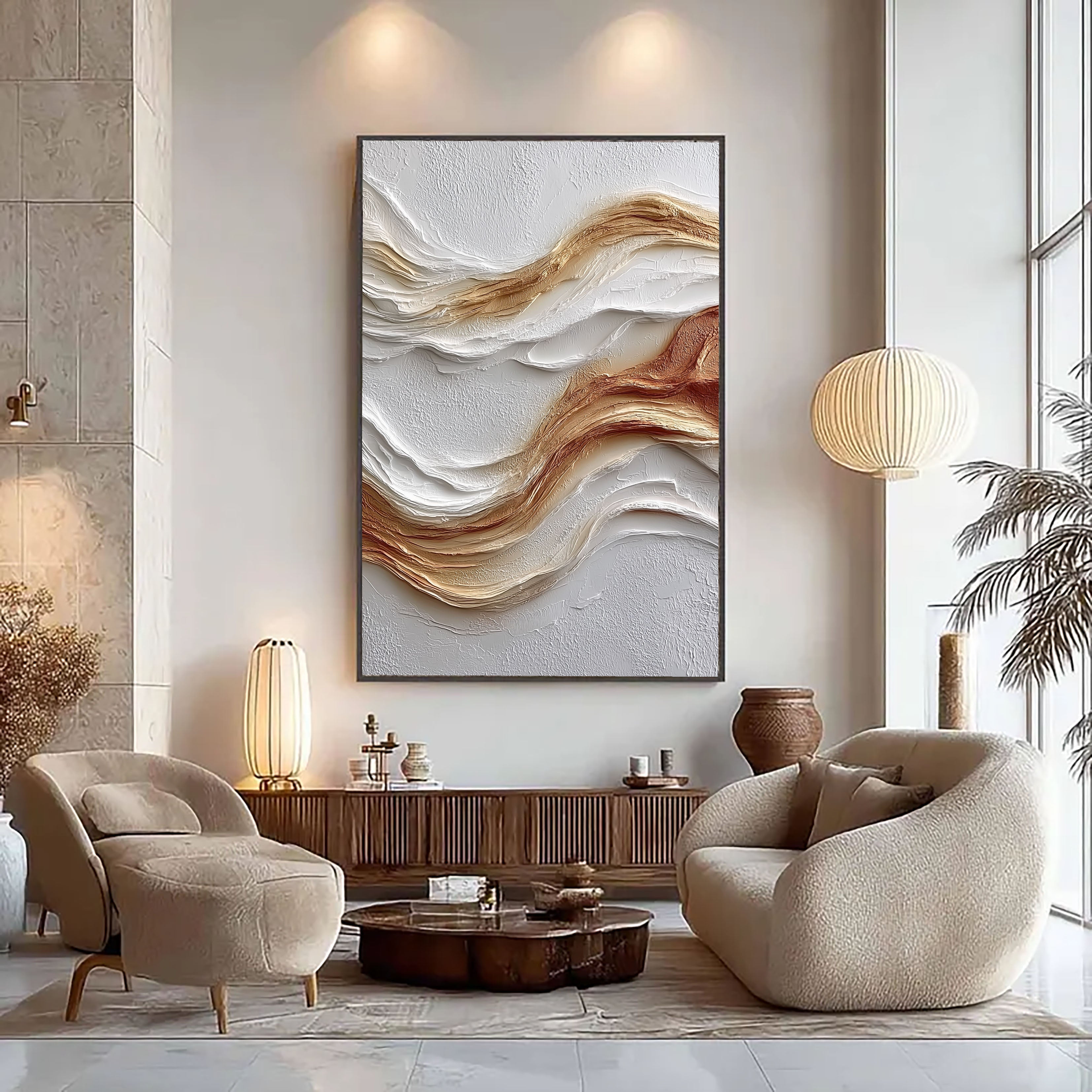 Textured Fulvous Opulence | Alabaster Swells