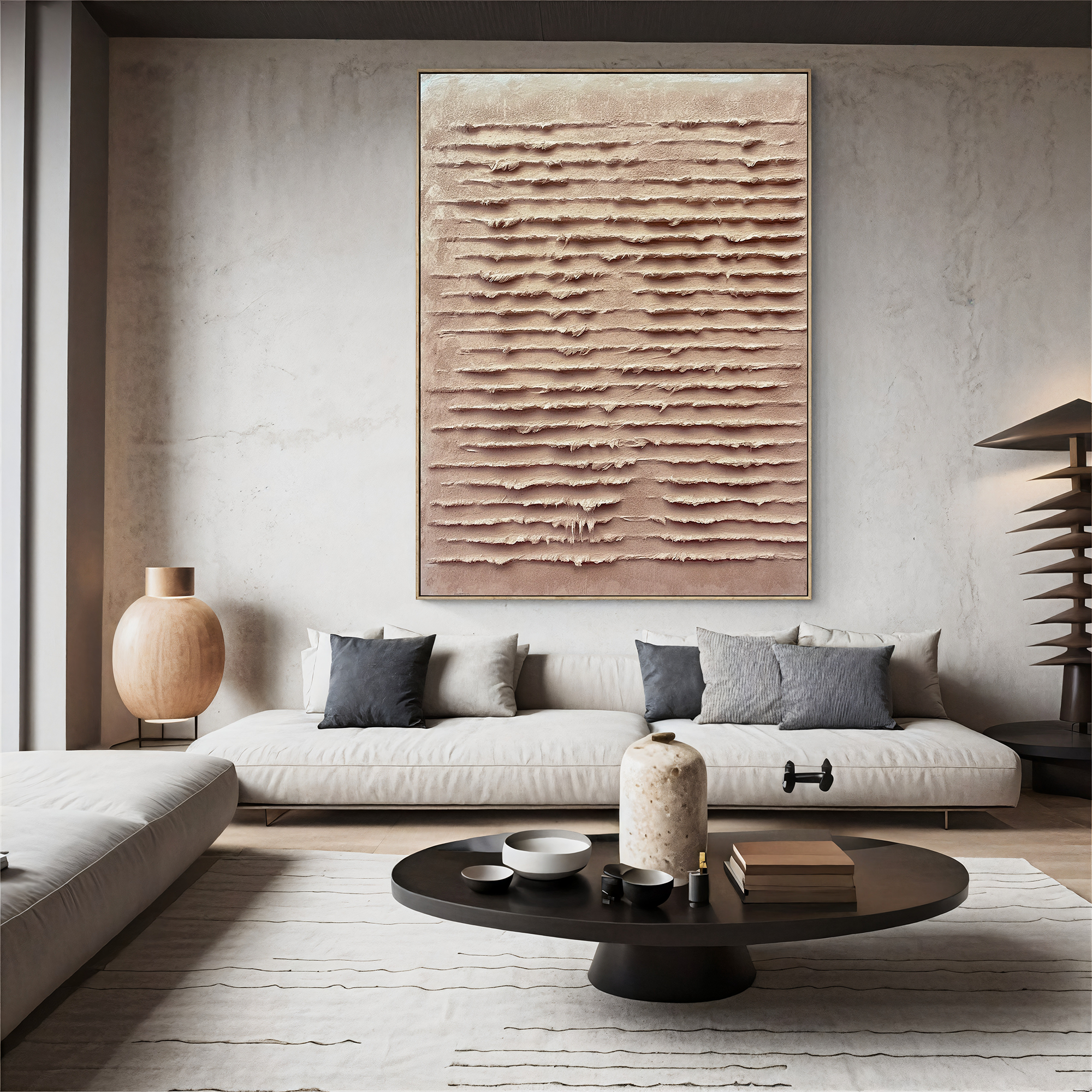 Textured Striped Grace | Beige Blush