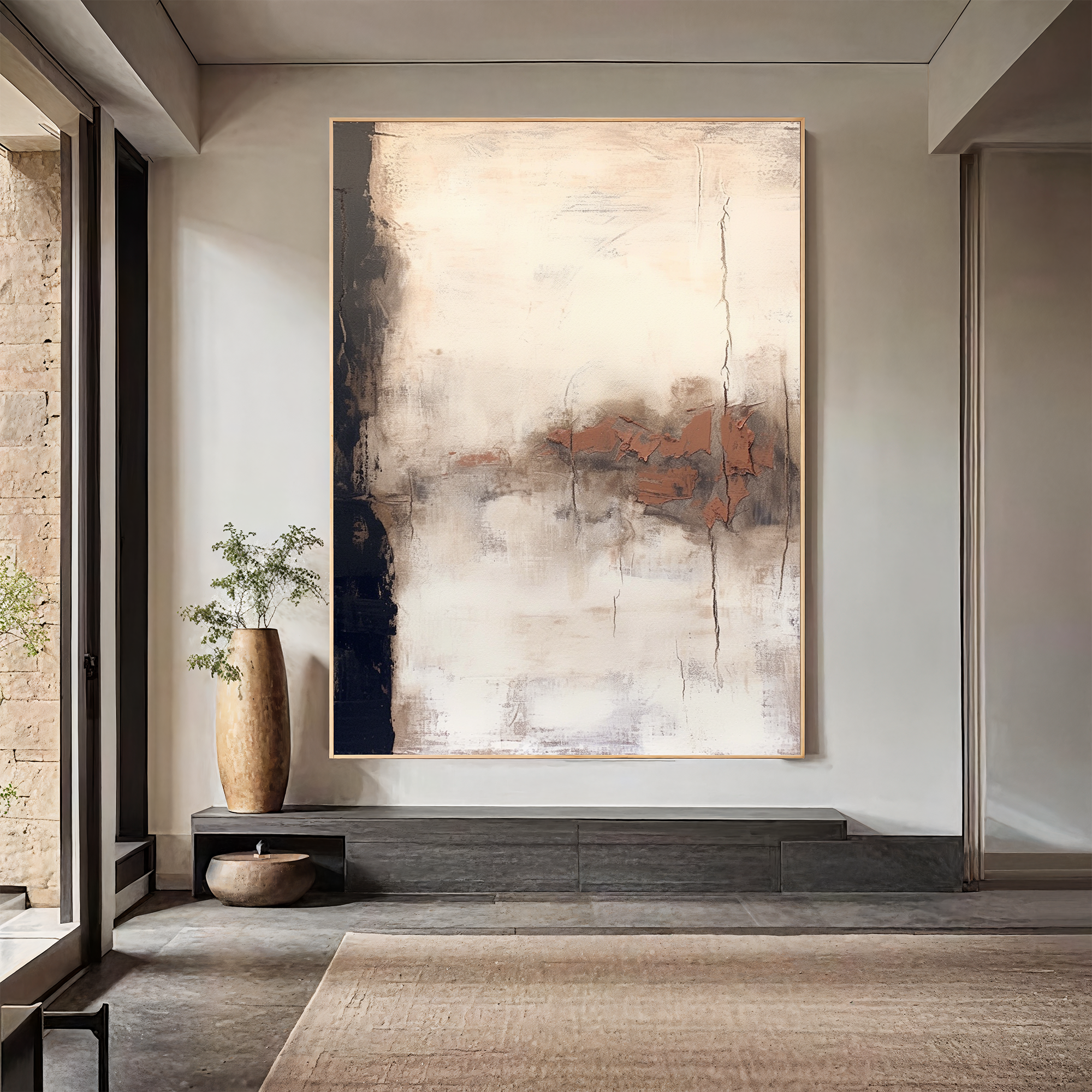 Textured Abstract Opulence | Beige Noir