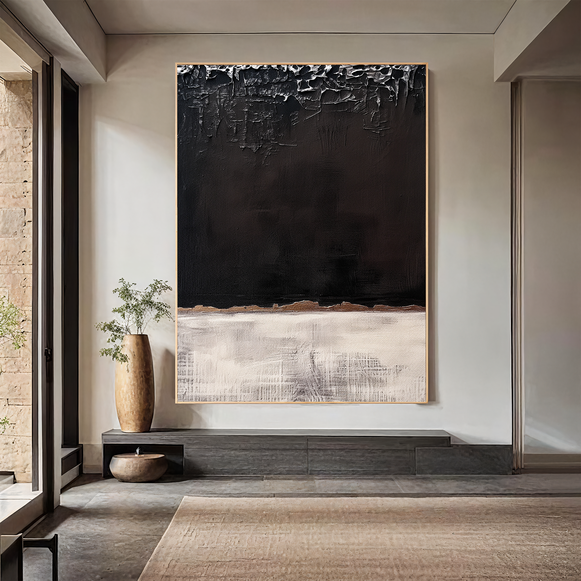 Textured Contrast Elegance | Black White