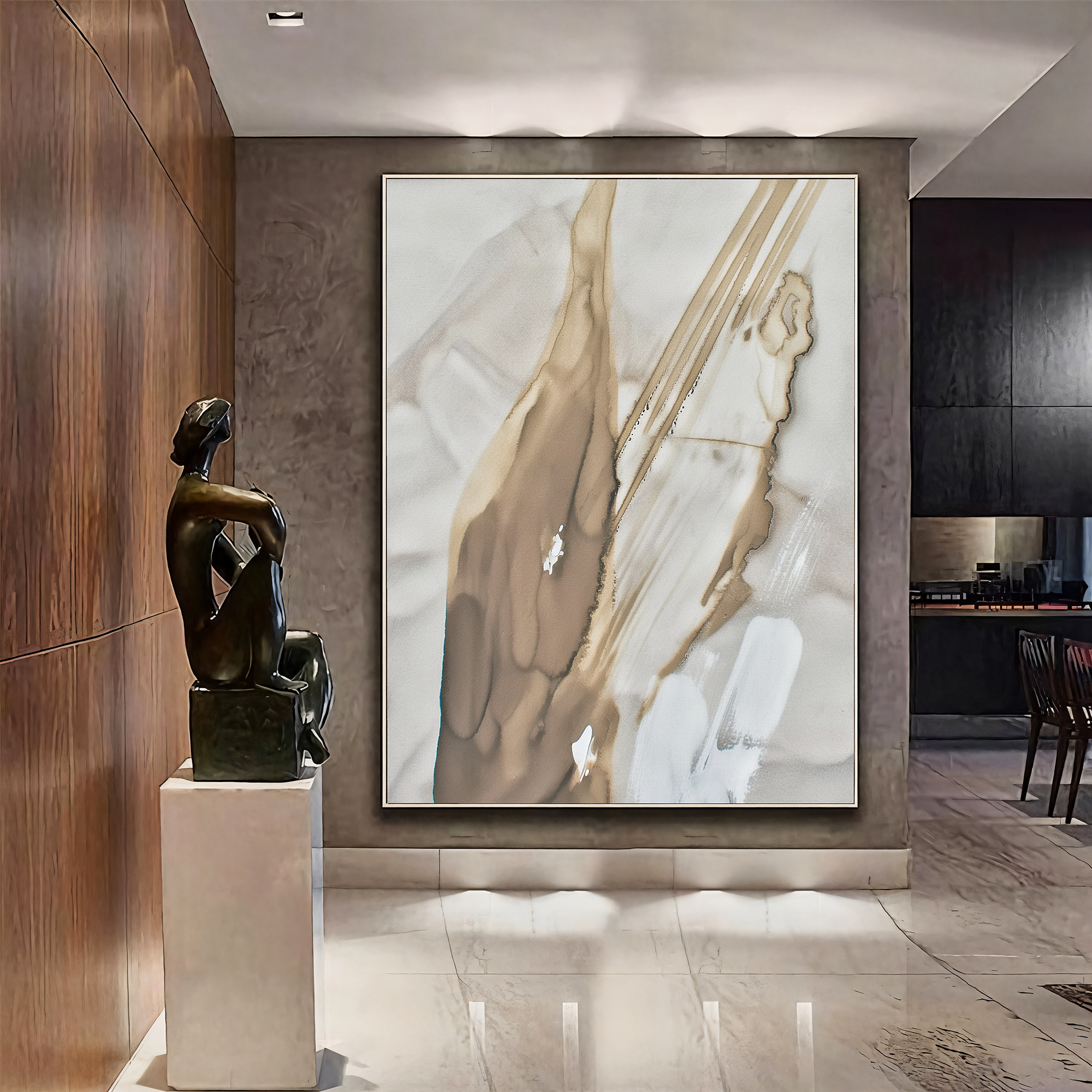 Textured Abstract Luxury | Beige White