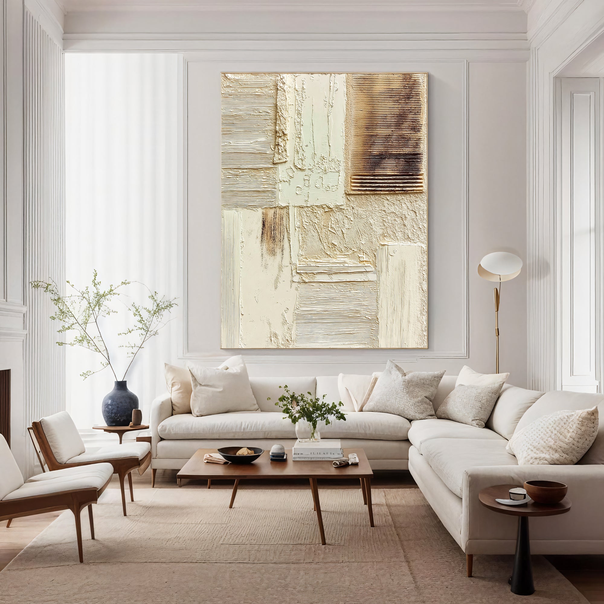 Textured Luxe Opulence | Beige Gold