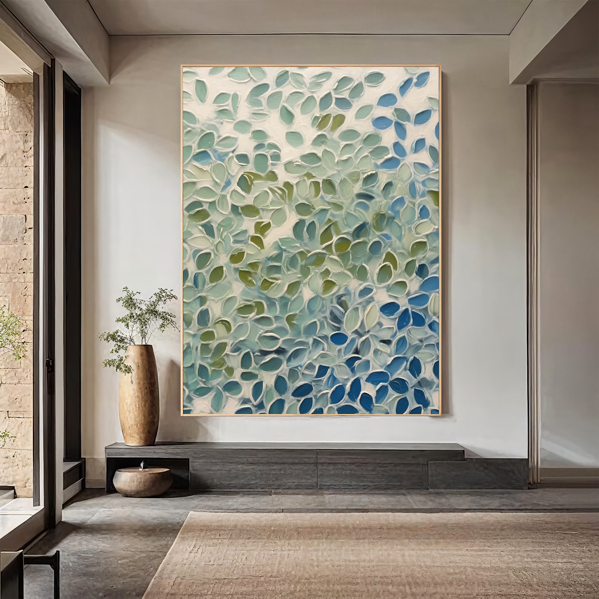 Textured Leaf Abundance | Blue Green