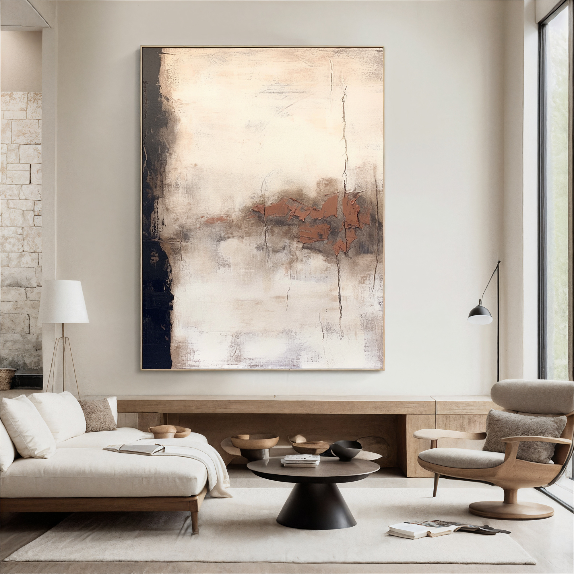 Textured Abstract Opulence | Beige Noir