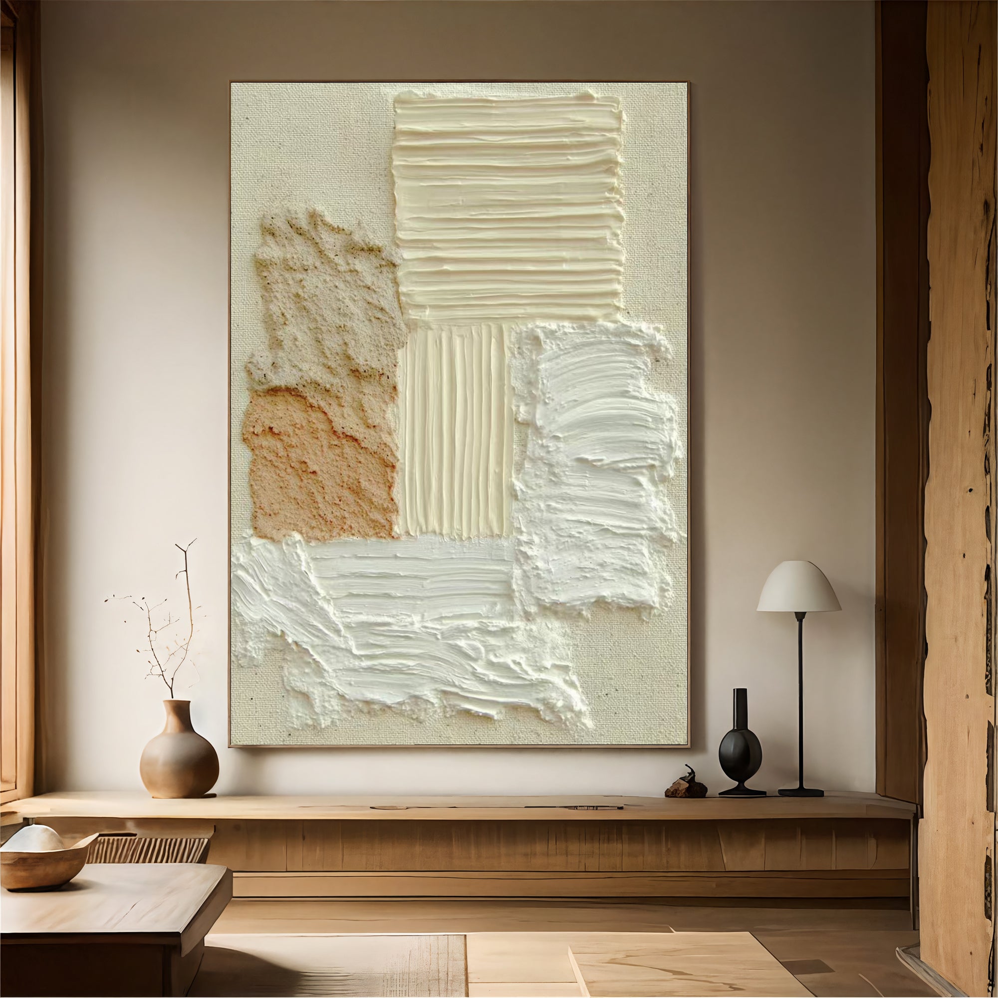 Textured Creamy Warmth | Beige Ivory