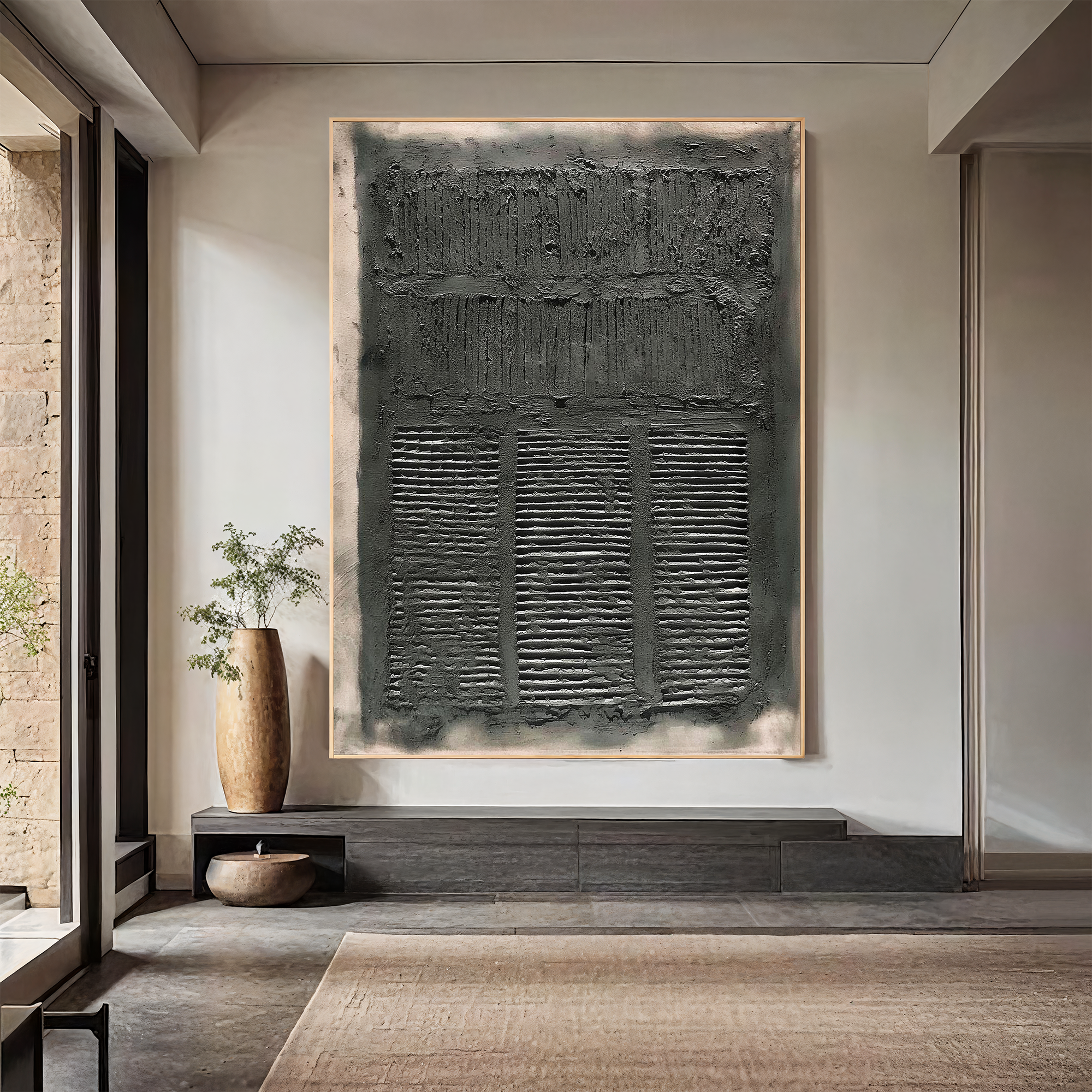 Textured Grid Mystery | Grey Black