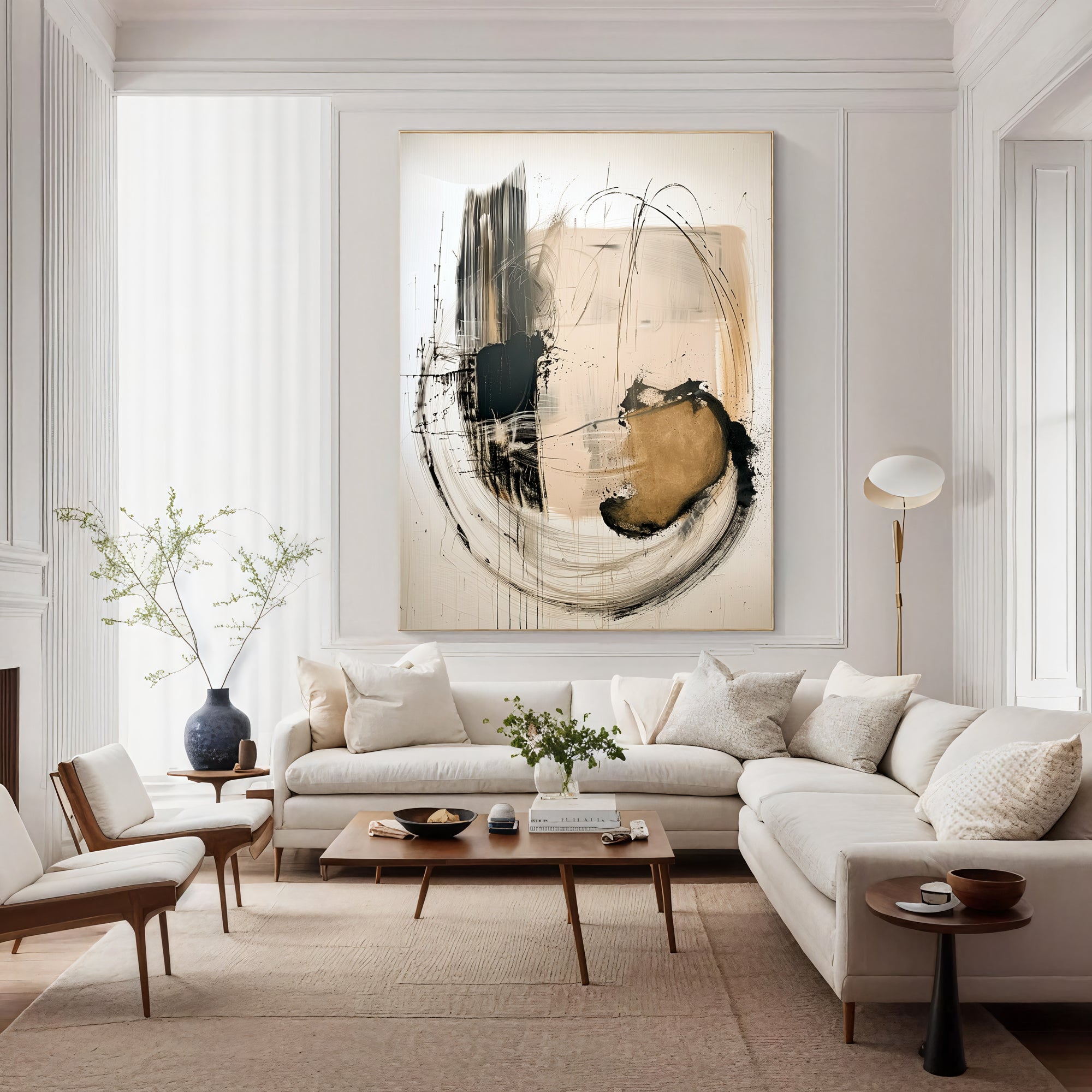 Textured Gilded Strokes | Neutral Hues