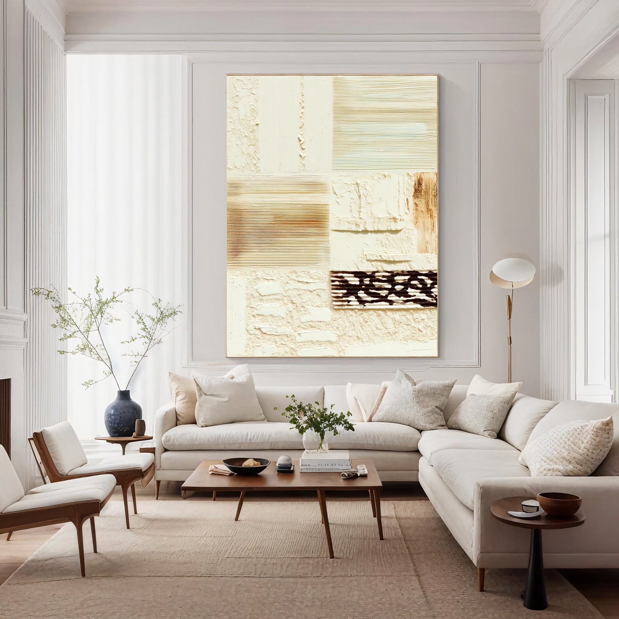 Imbricated Alabaster Segments | Umber Intarsias