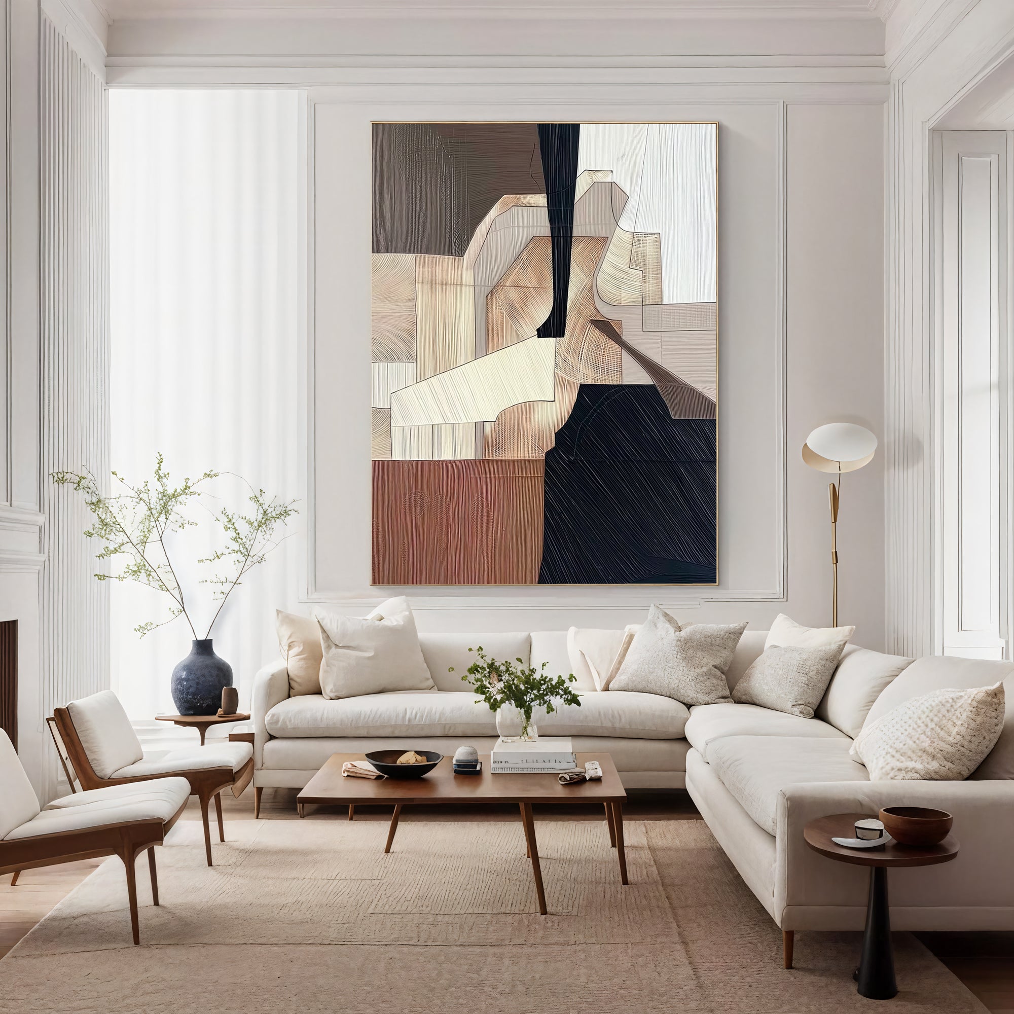 Textured Geometric Opulence | Neutral Contrast