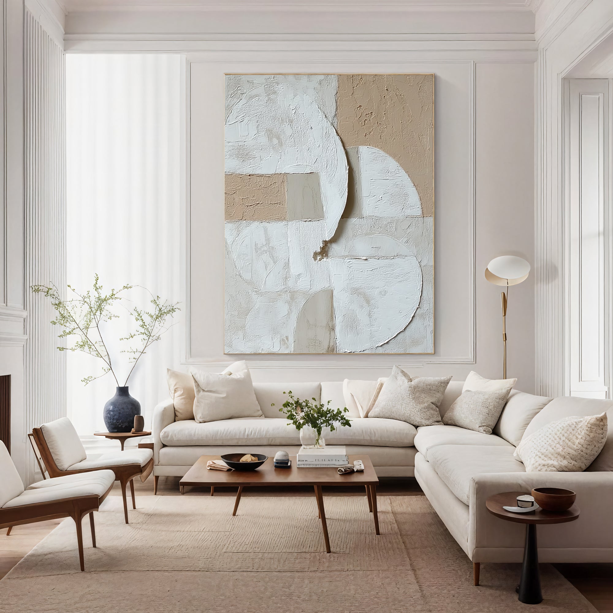 Textured Minimalist Opulence | Neutral Circle