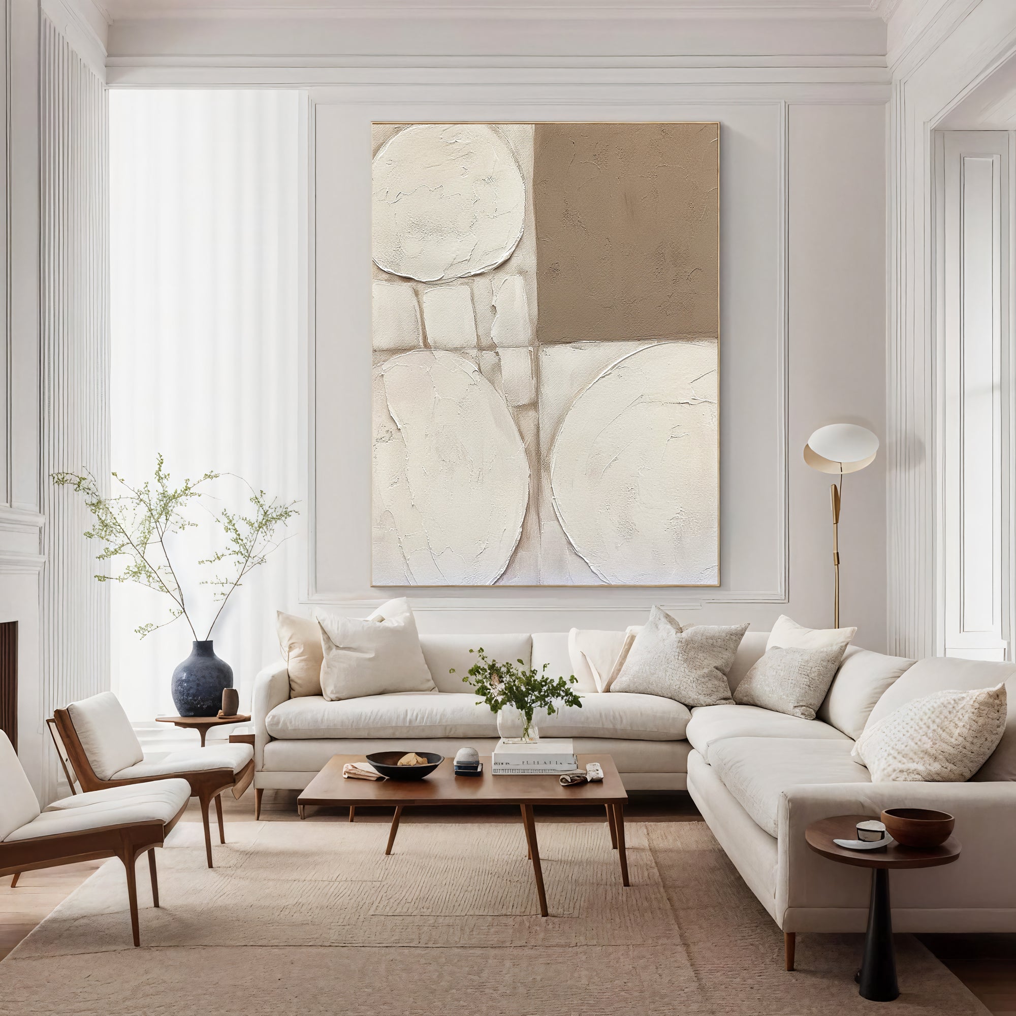 Textured Geometric Serenity | Beige Tones