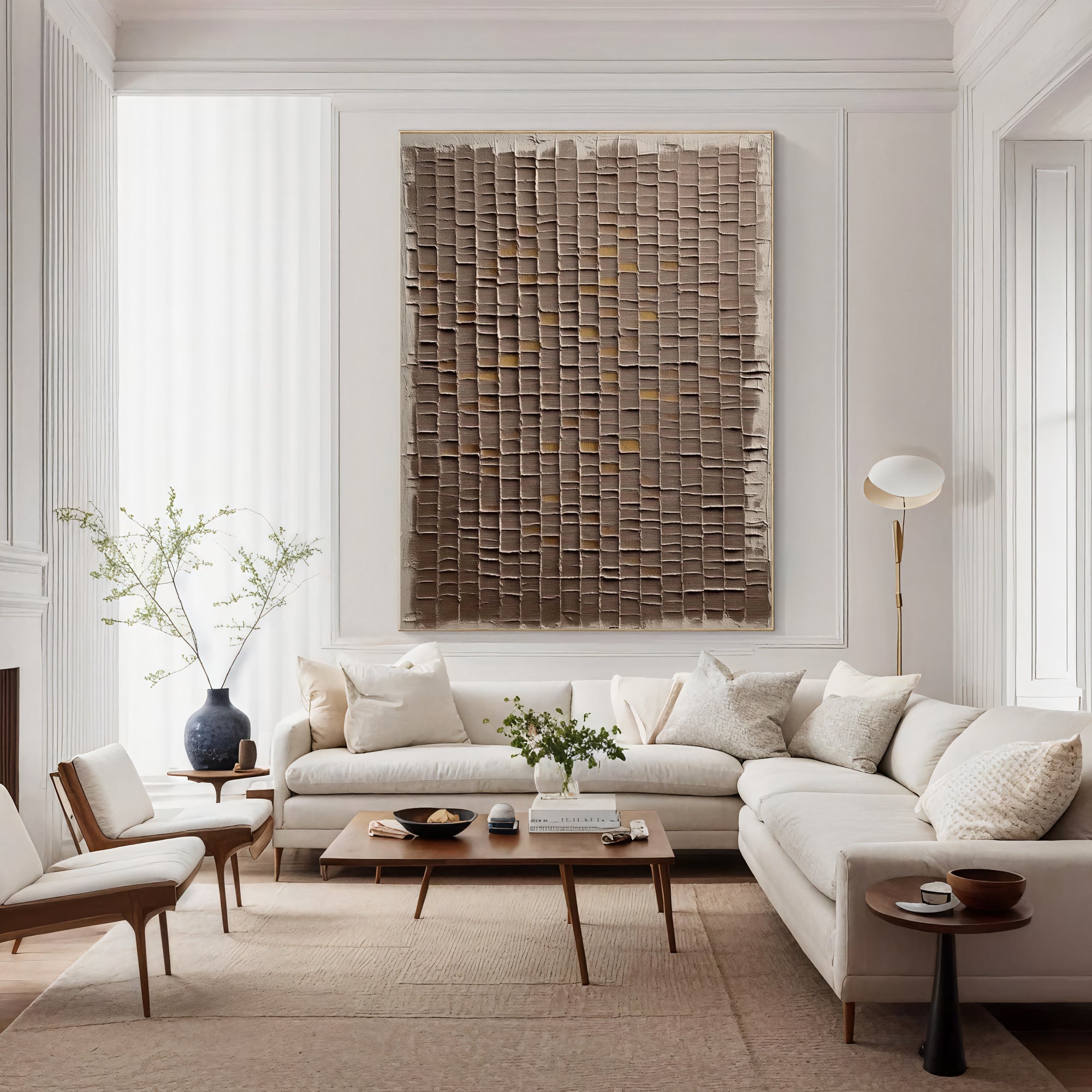 Textured Grid Elegance | Earthy Tones