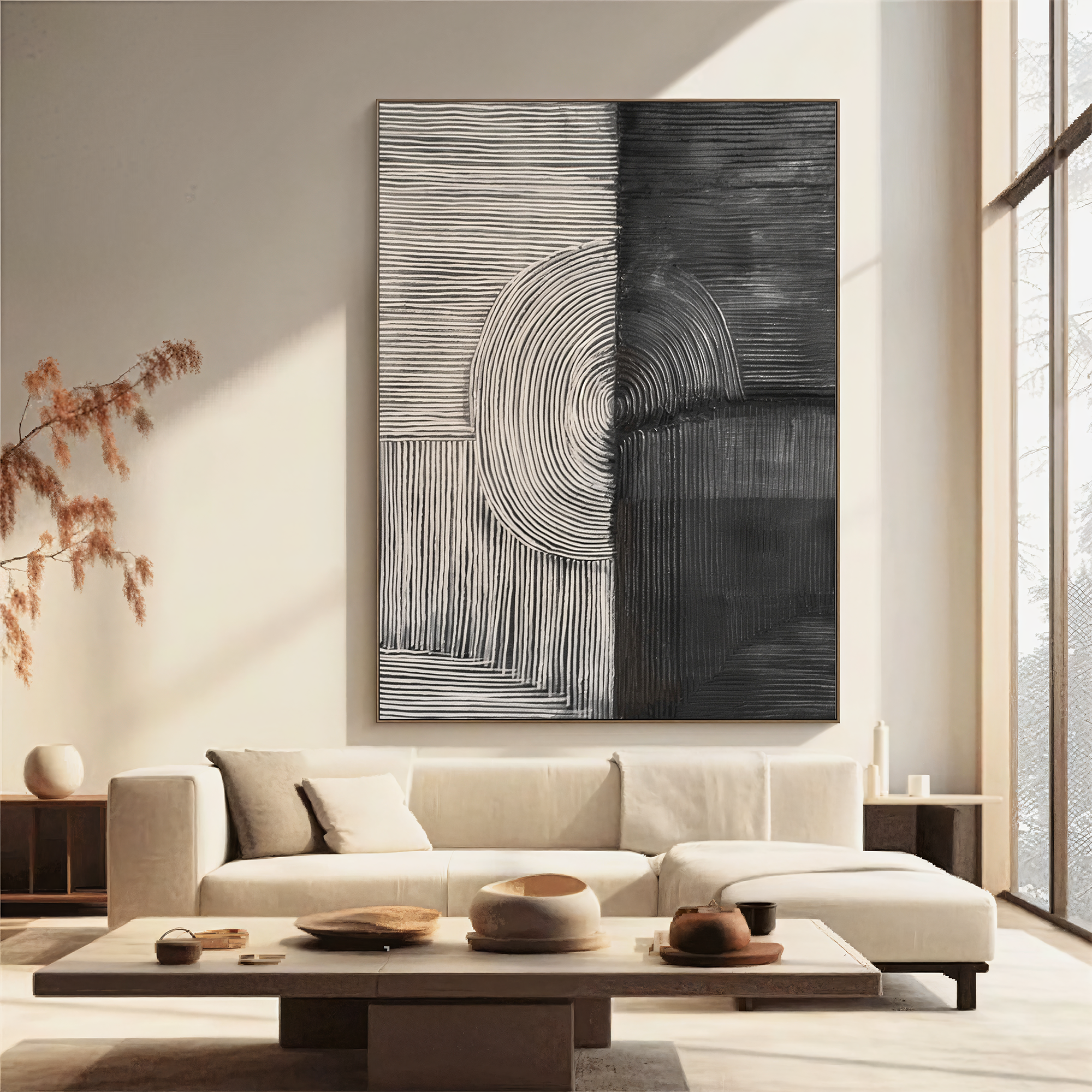 Textured Geometric Rhythm | Grey Black