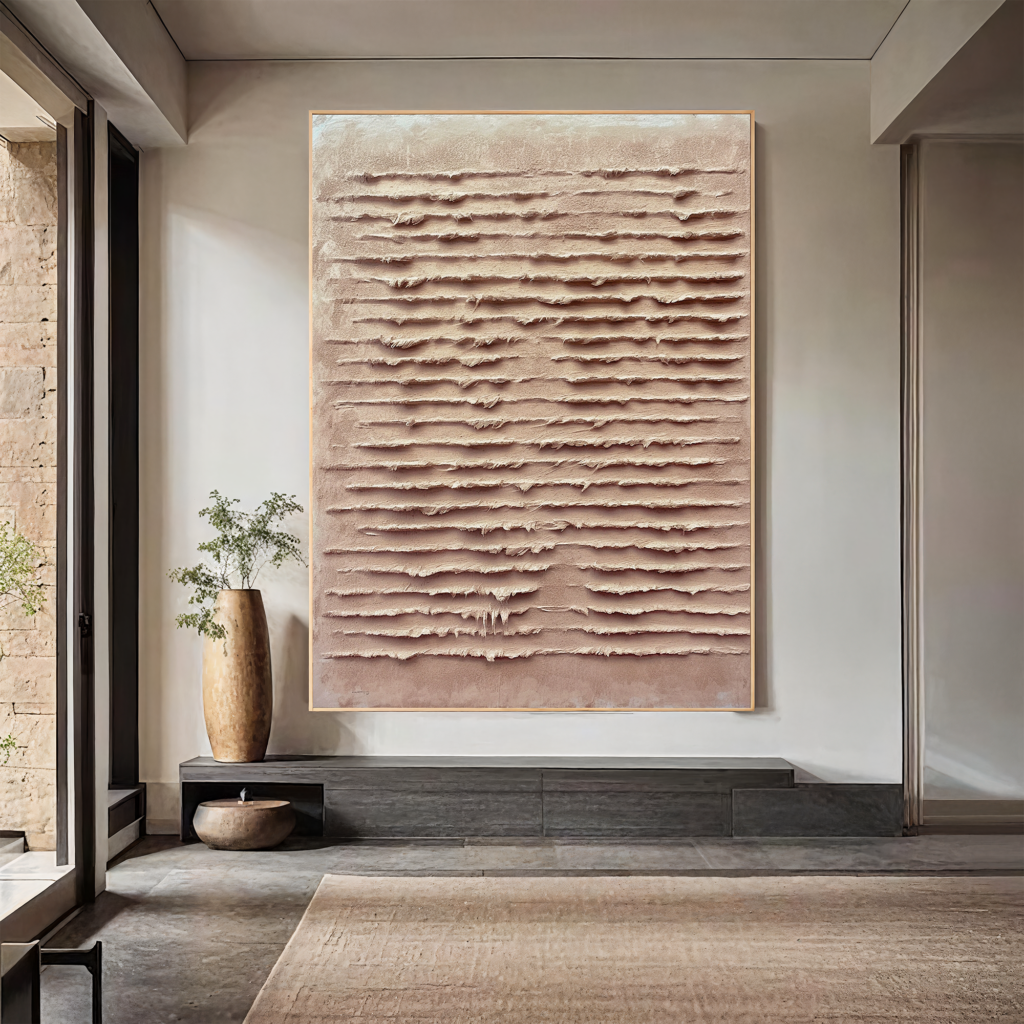 Textured Striped Grace | Beige Blush