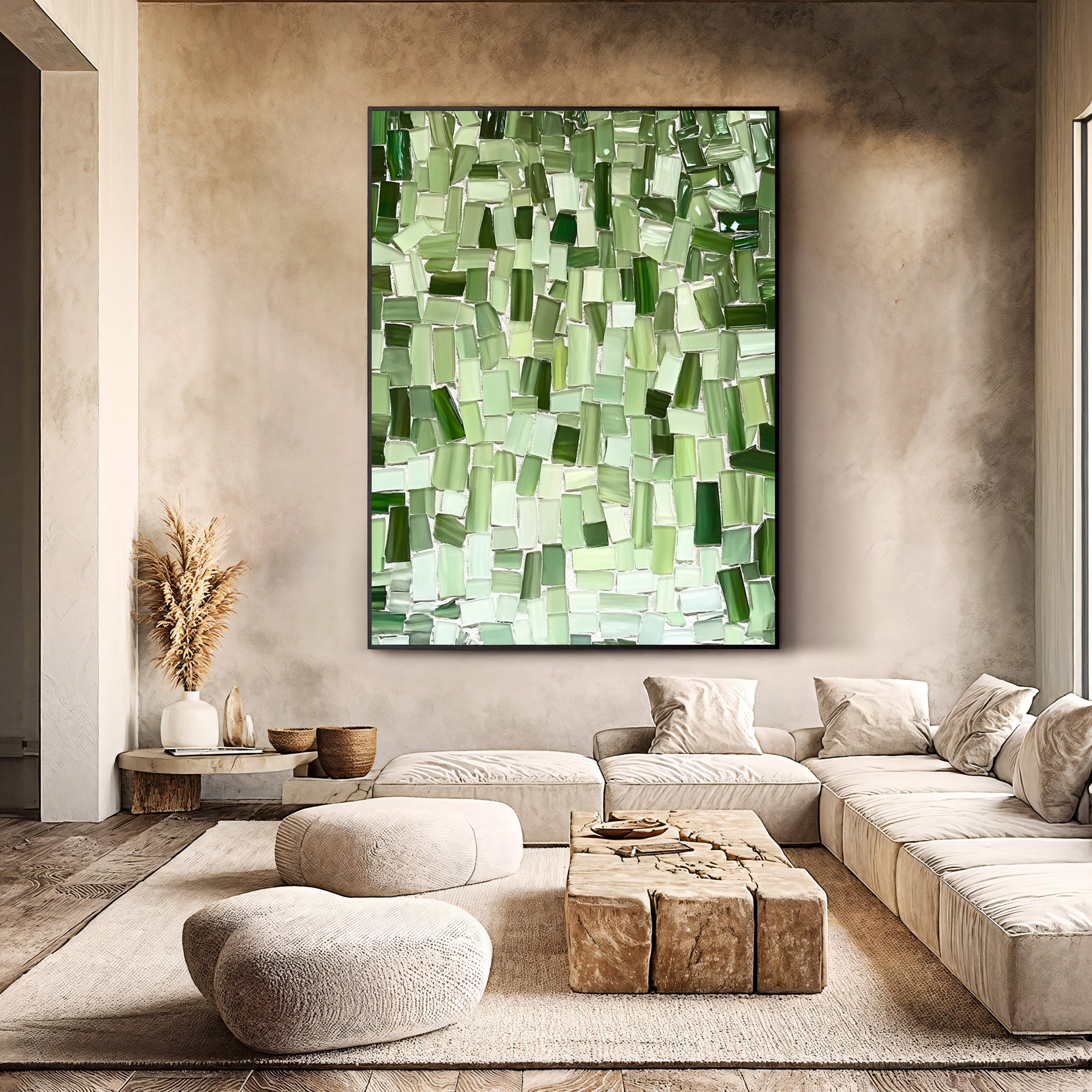 Textured Emerald Mosaic | Sage Luster
