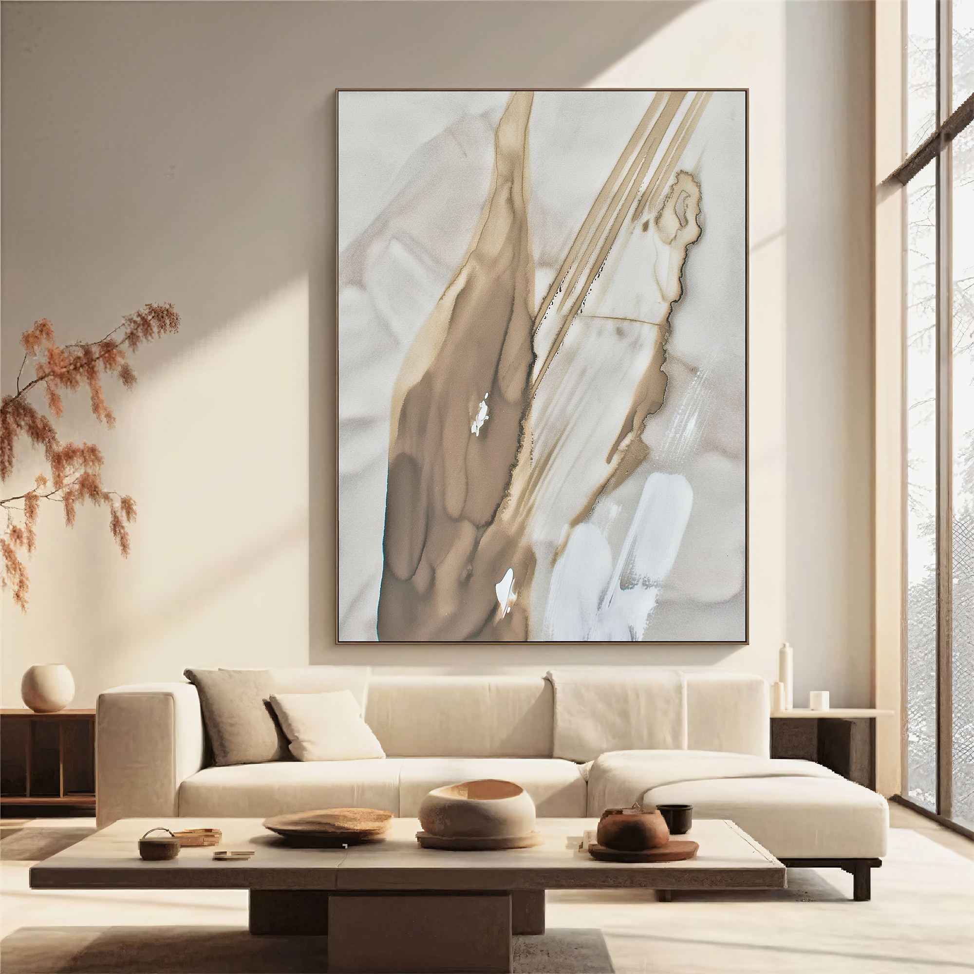 Textured Abstract Luxury | Beige White