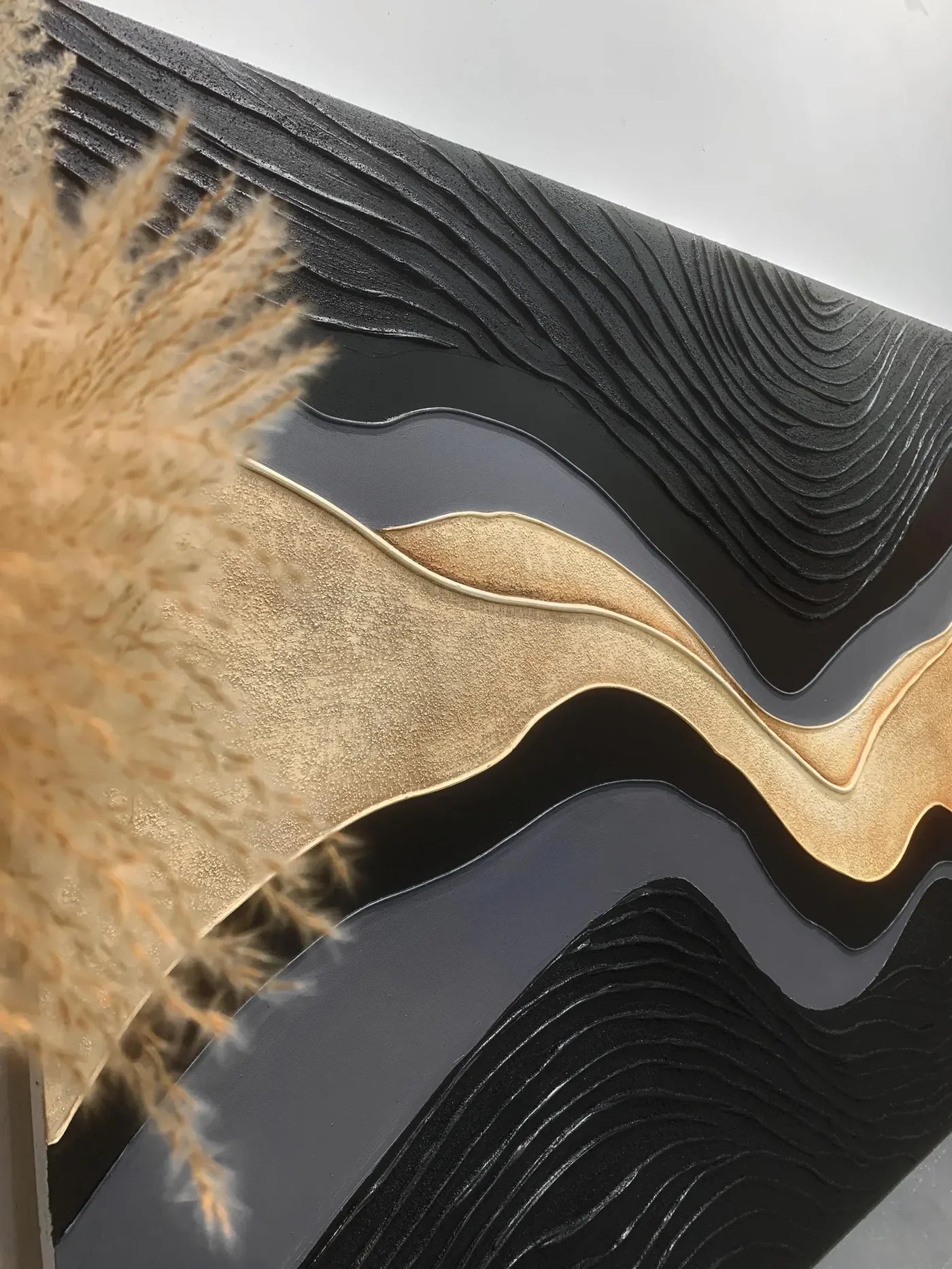 Strukturierte Wellen Fluid Art | Opulente Anmut
