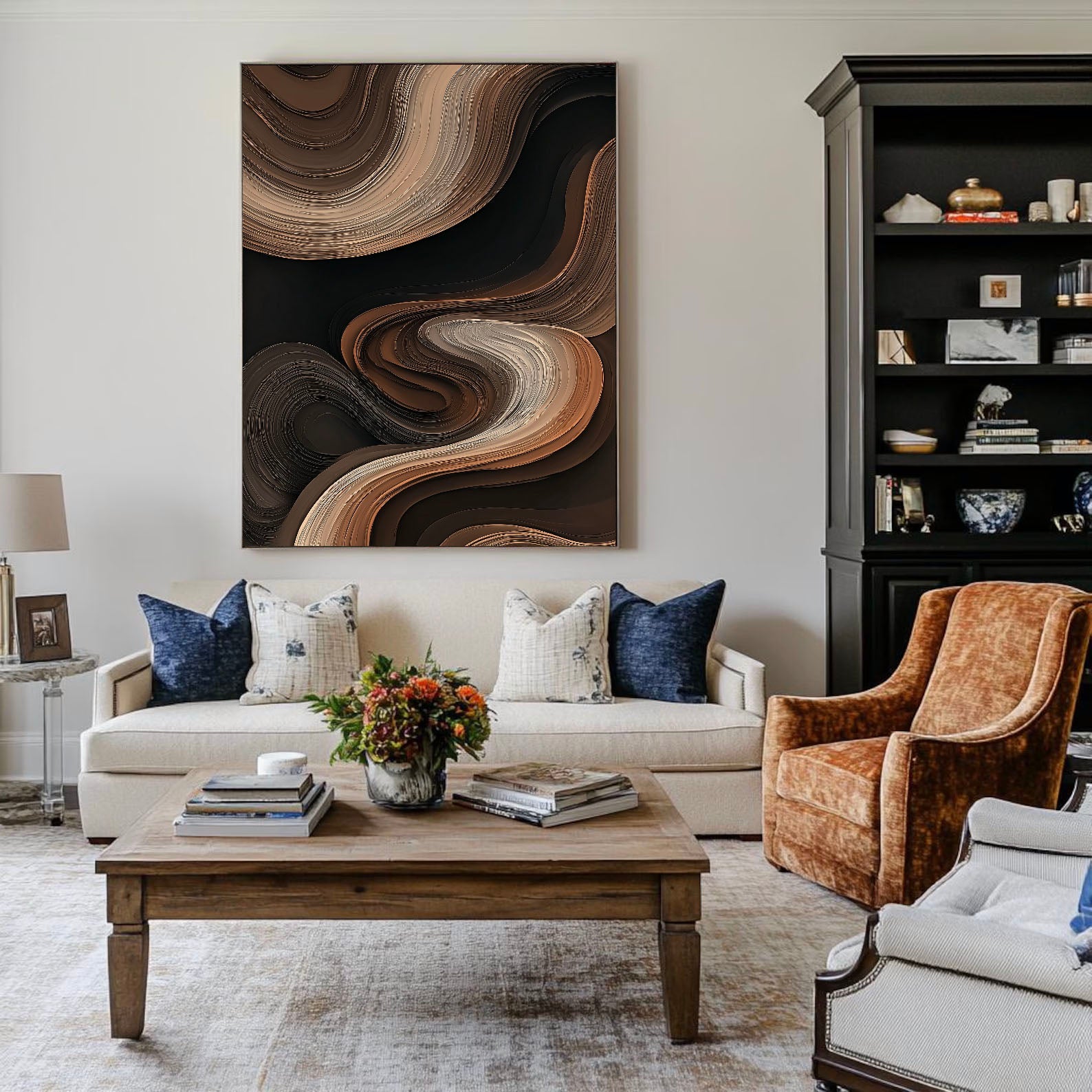 Textured Circumvoluted Opulence | Umber Swirls