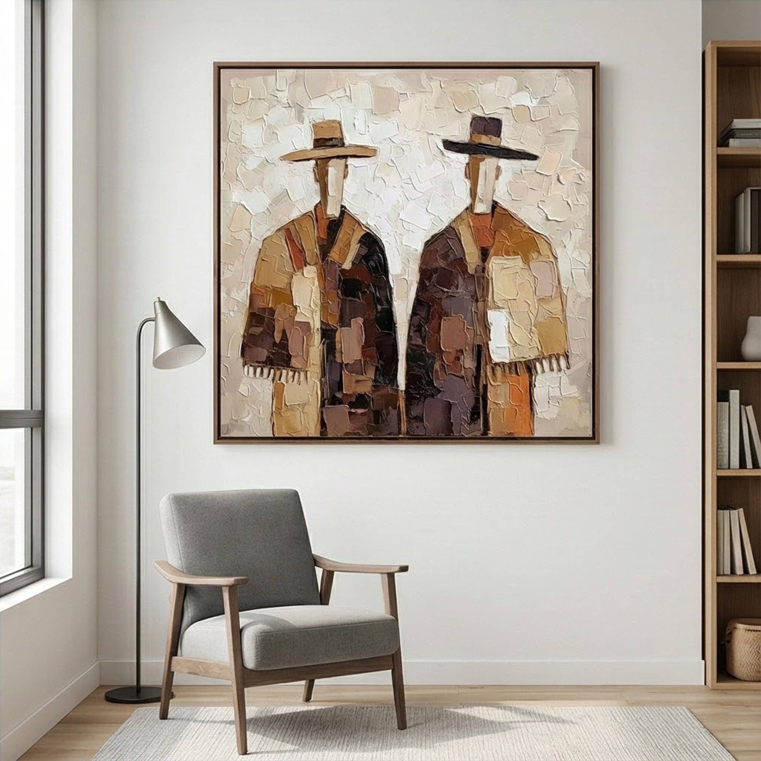 Textured Rustic Figures | Hat Silhouettes