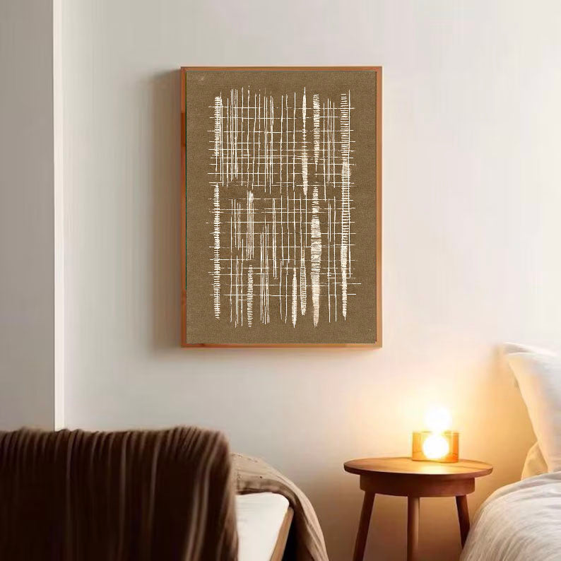 Textured Linear Elegance | Beige Grids