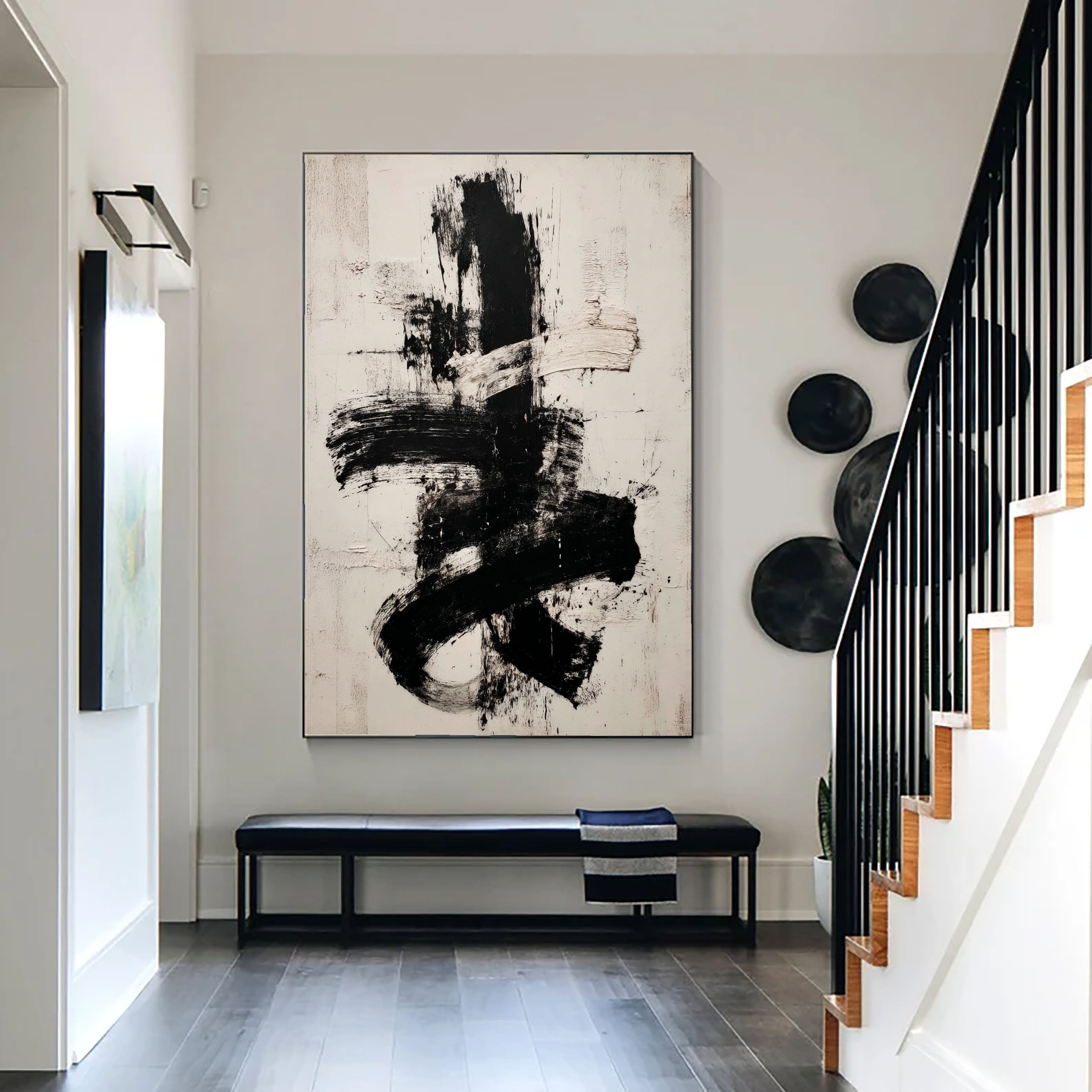 Textured Brushstroke Boldness | Monochrome Swirls