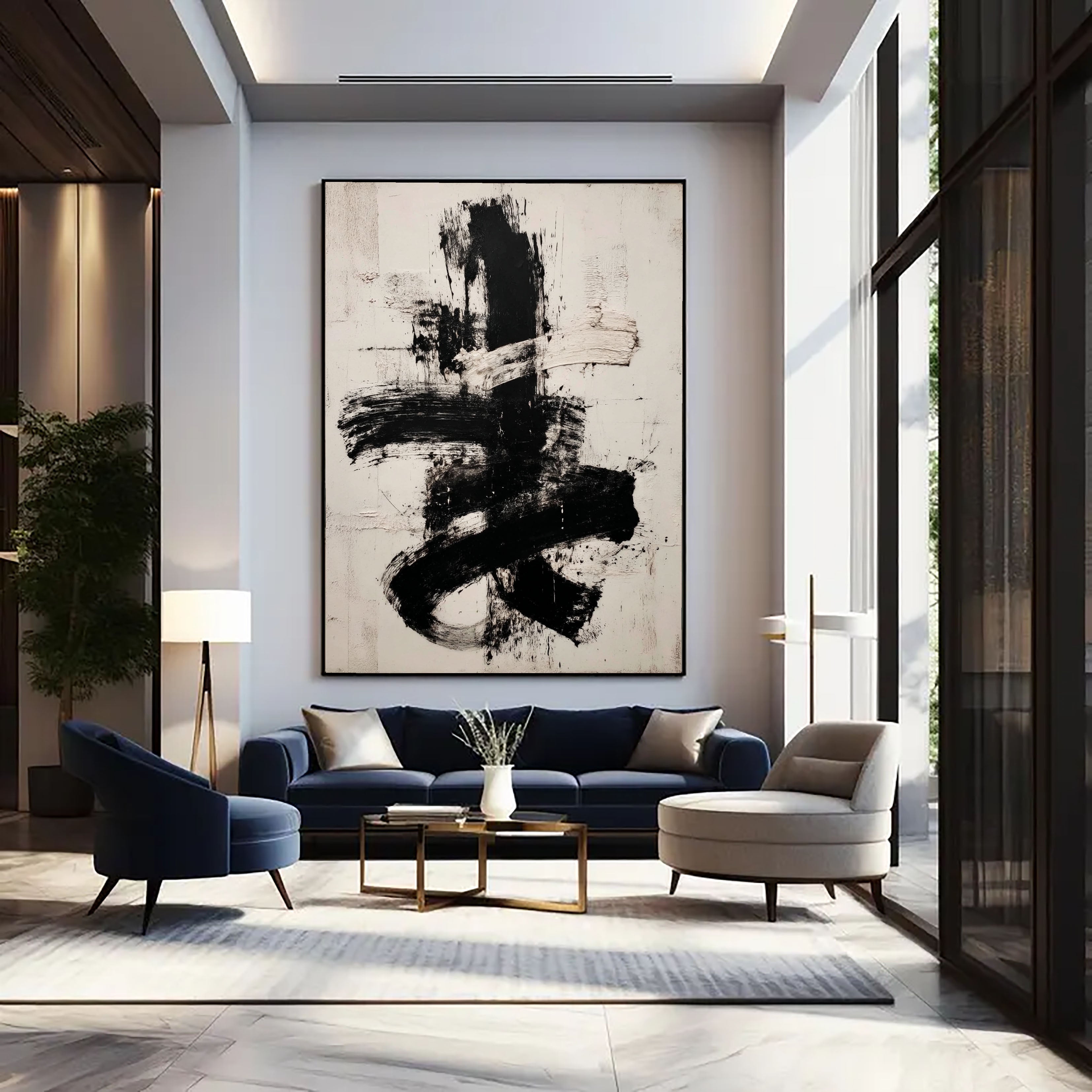 Textured Brushstroke Boldness | Monochrome Swirls