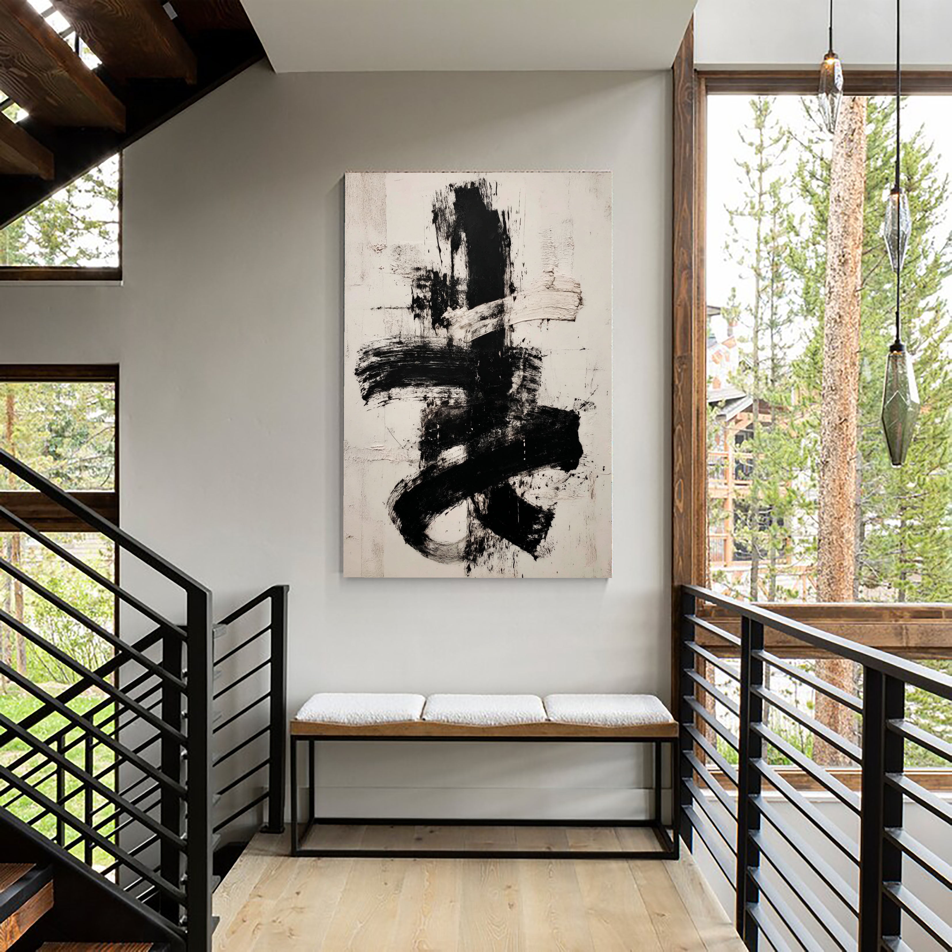 Textured Brushstroke Boldness | Monochrome Swirls