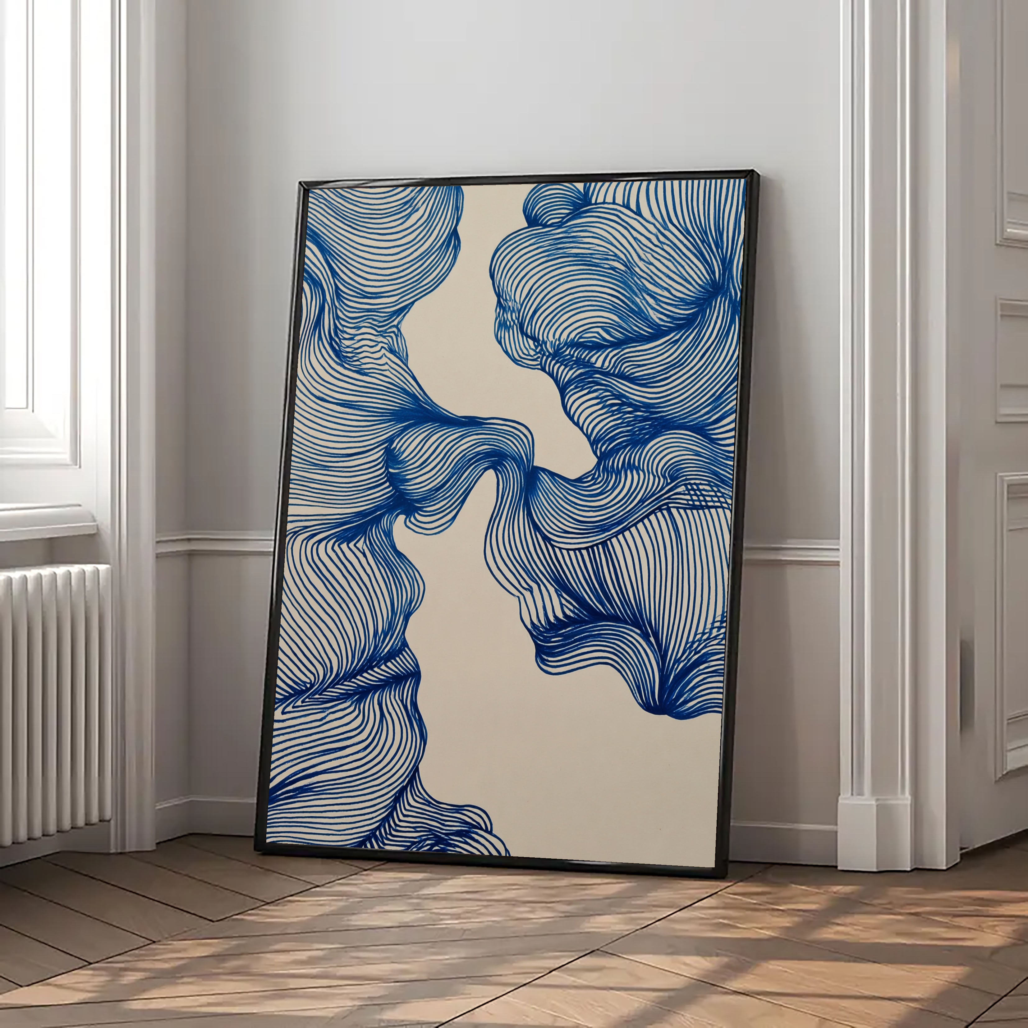 Textured Linear Flow | Indigo Swirls