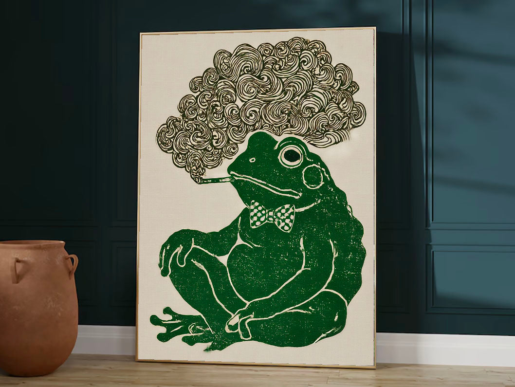 Textured Whimsical Frog | Swirl Smoke