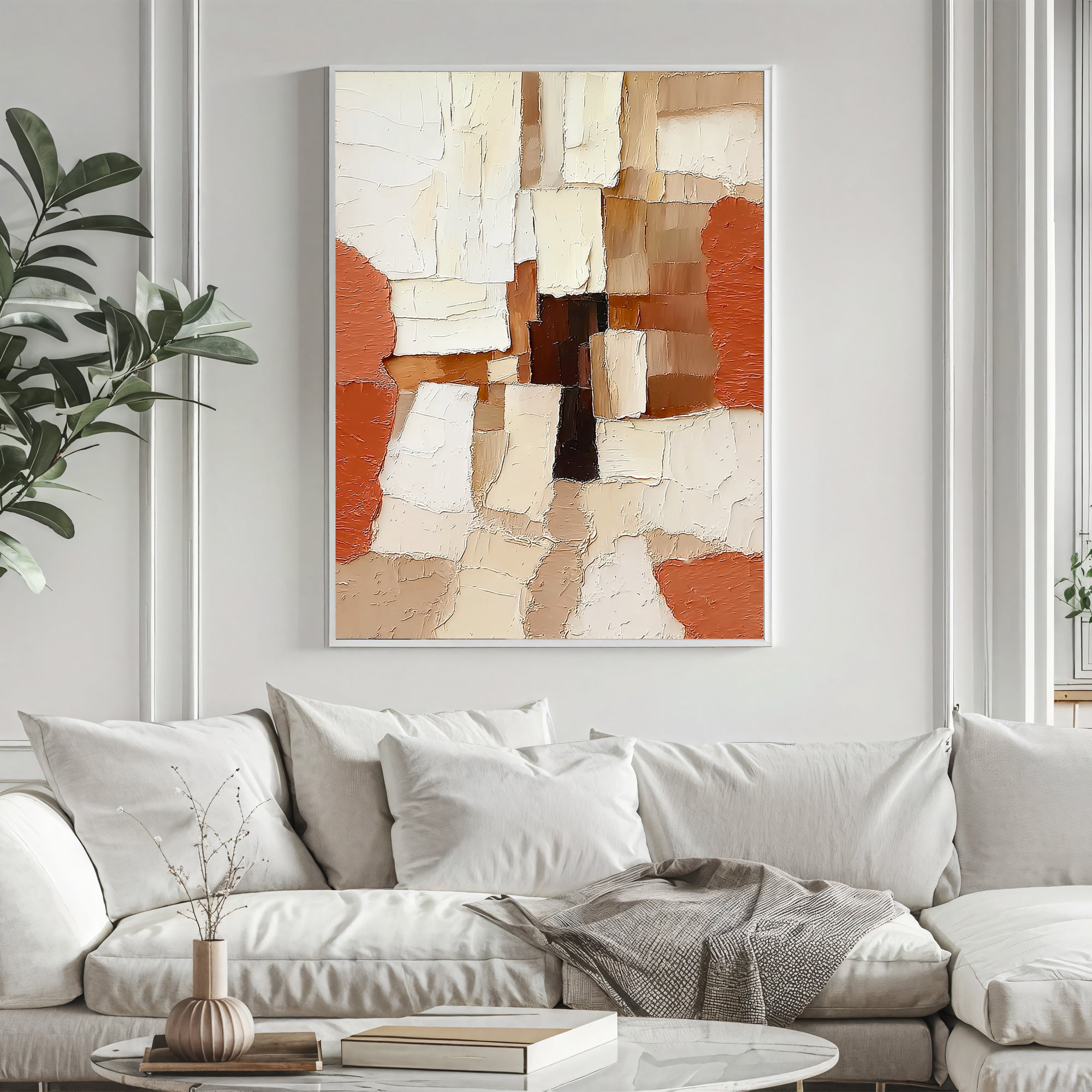 Textured Terracotta Blocks | Cream Rust