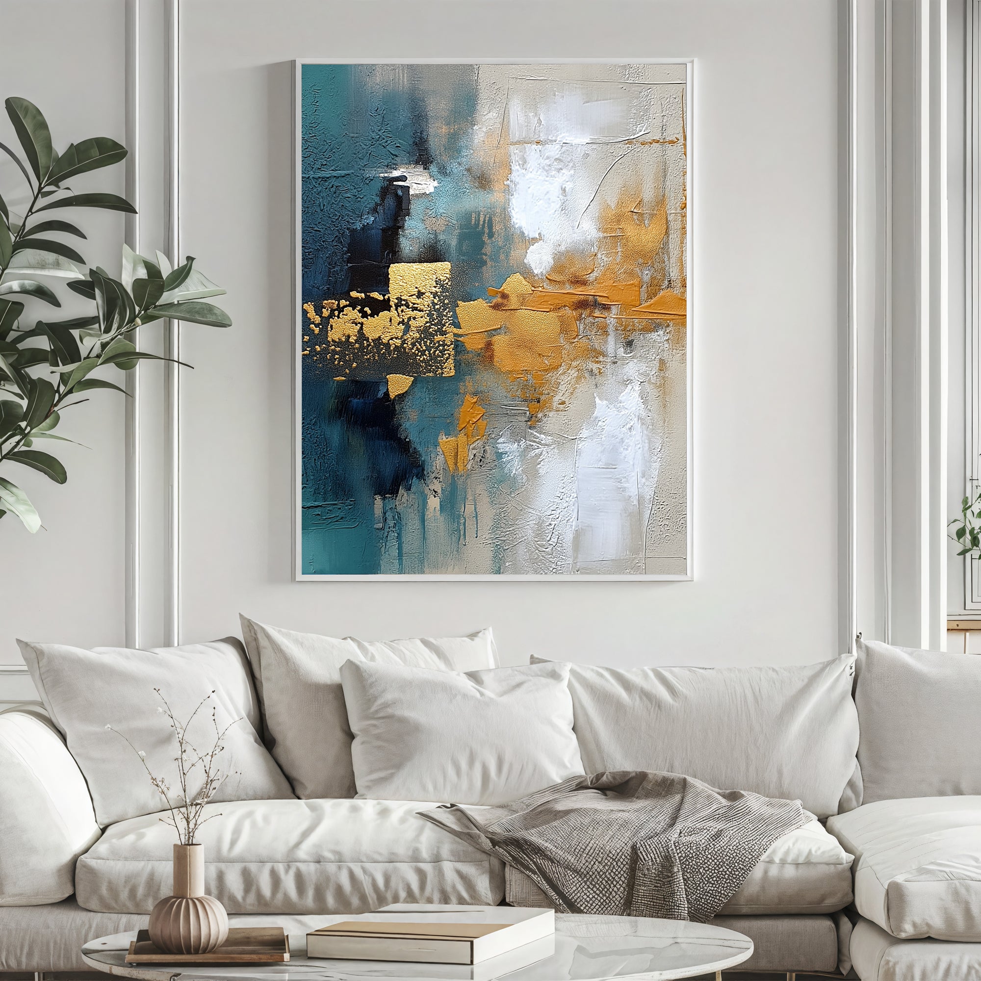 Textured Abstract Opulence | Blue Gold