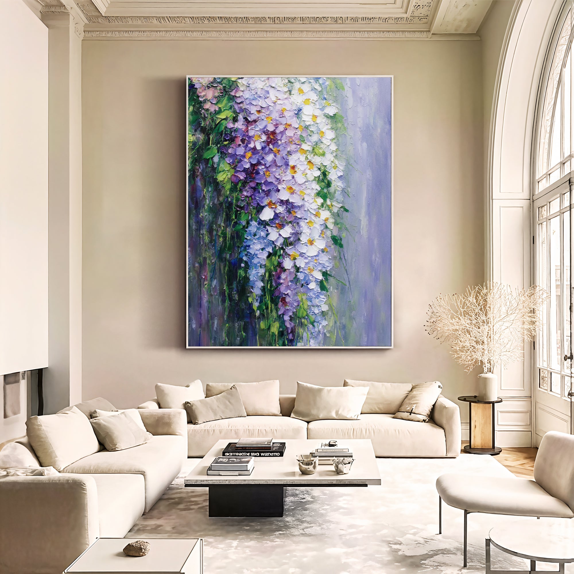 Textured Wisteria Cascade | Lavender Glow