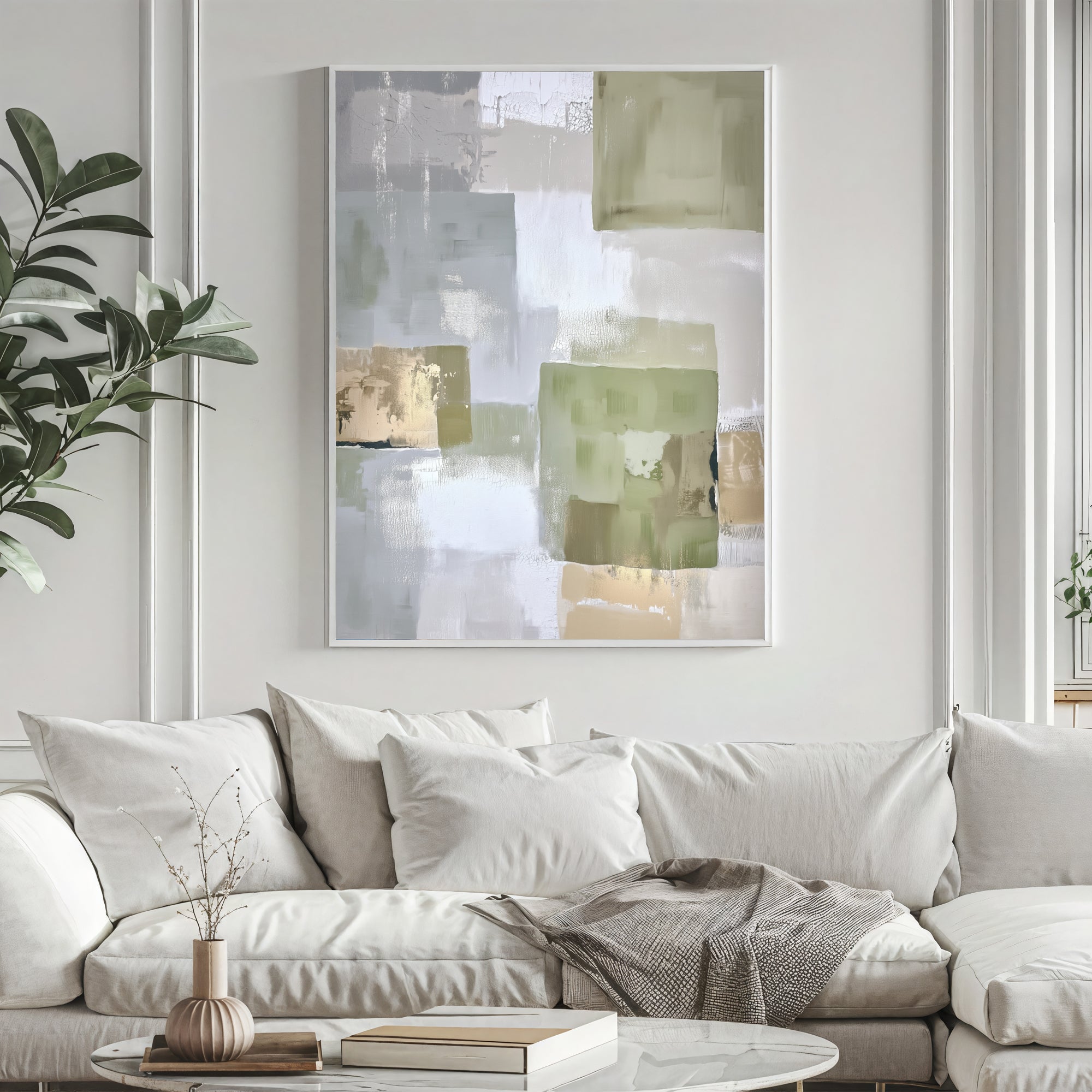 Scumbled Viridescent Planes | Champagne Undertones