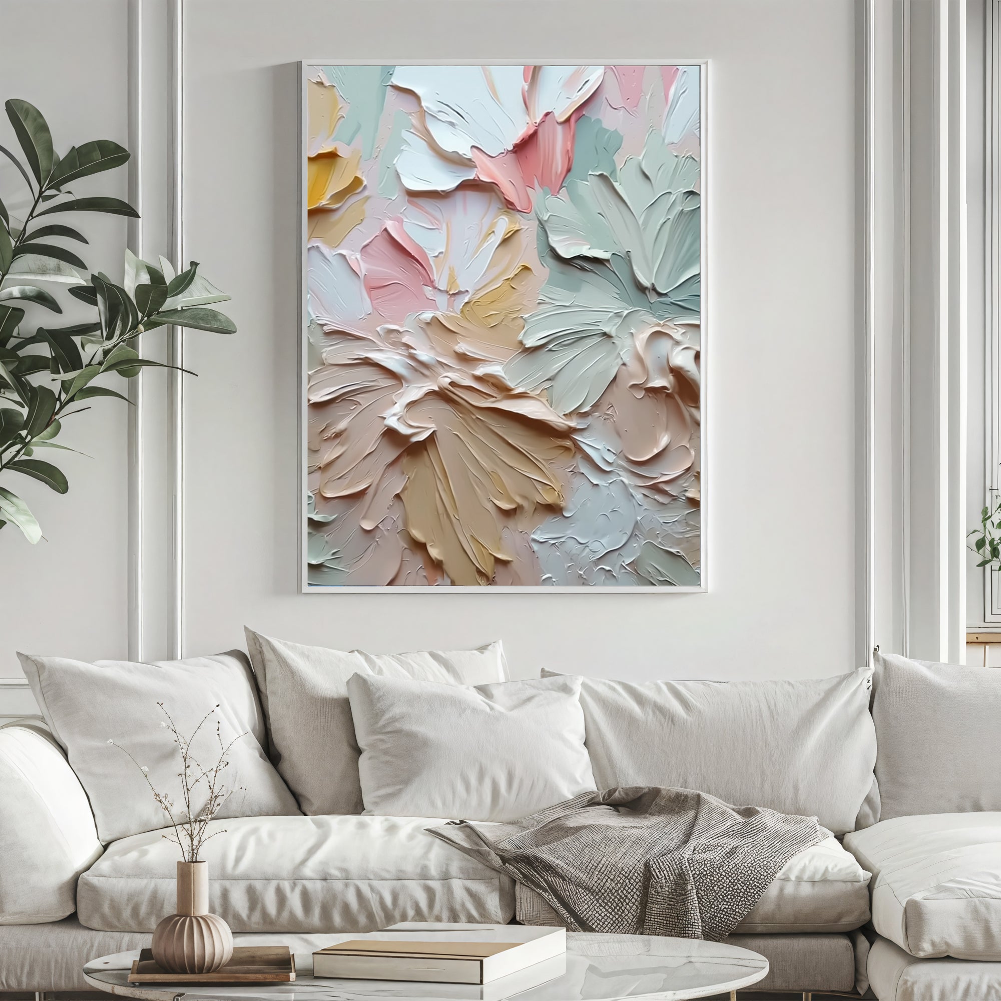 Textured Floral Pastels | Blush Mint