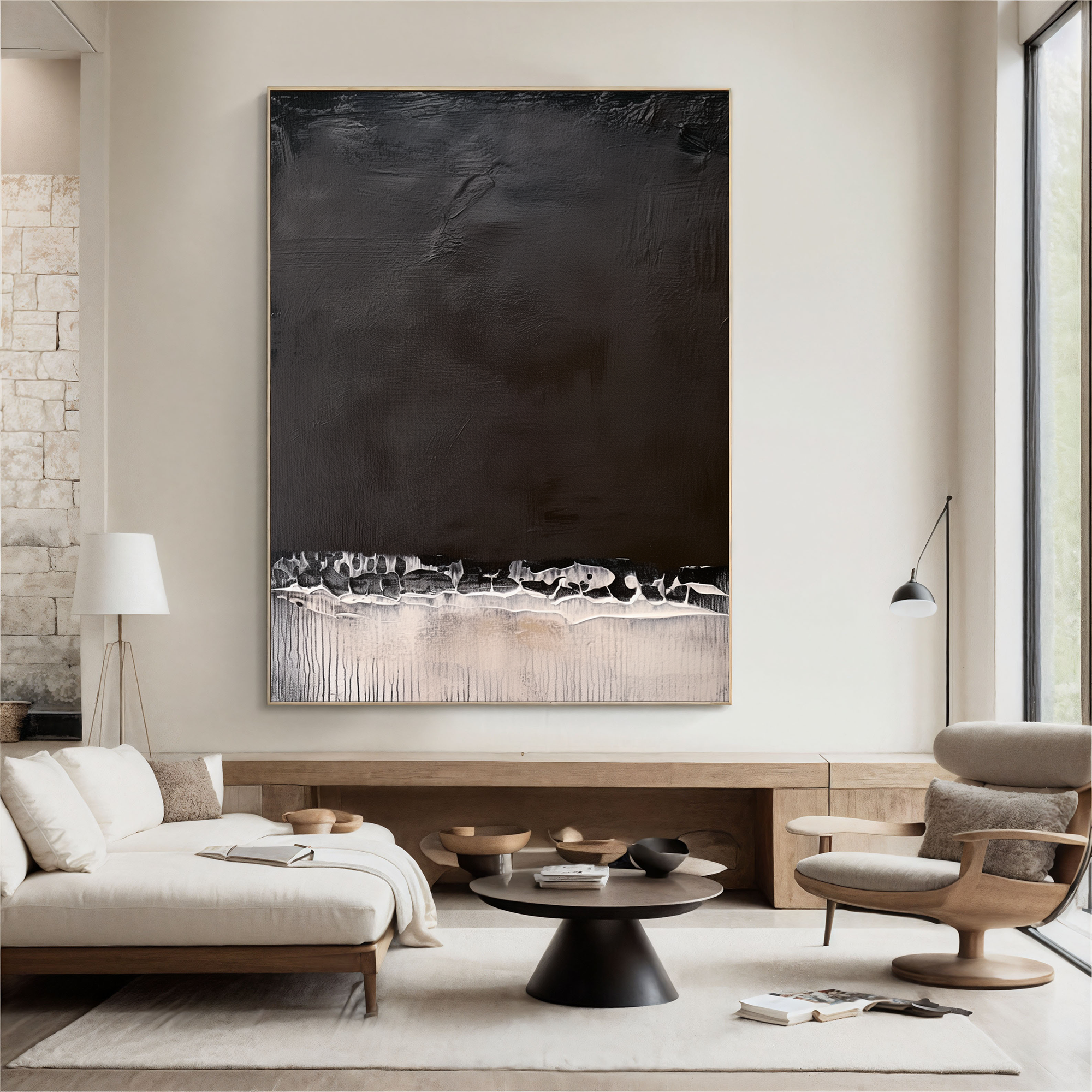 Textured Layered Drama | Black Beige