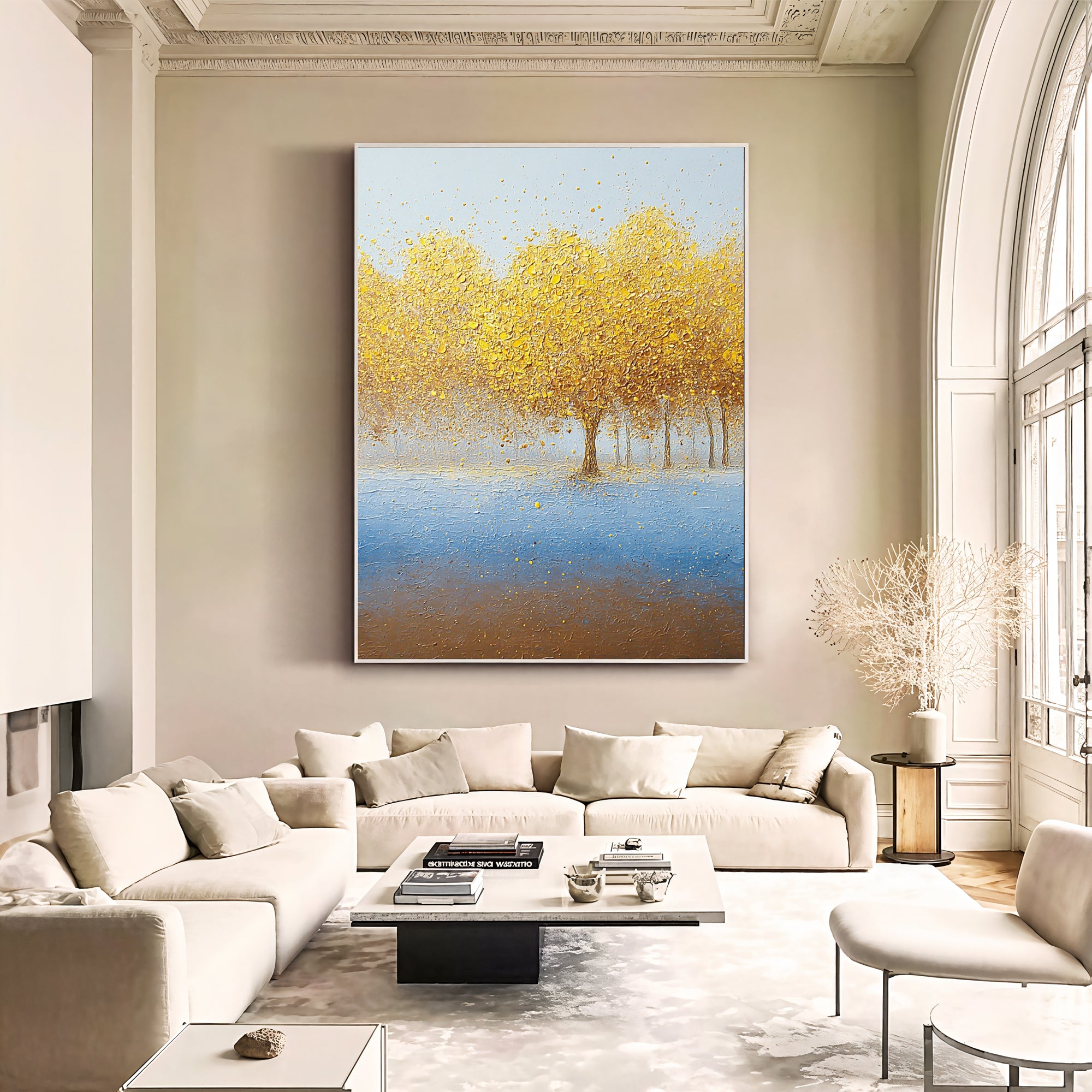 Textured Gilded Grove | Azure Haze