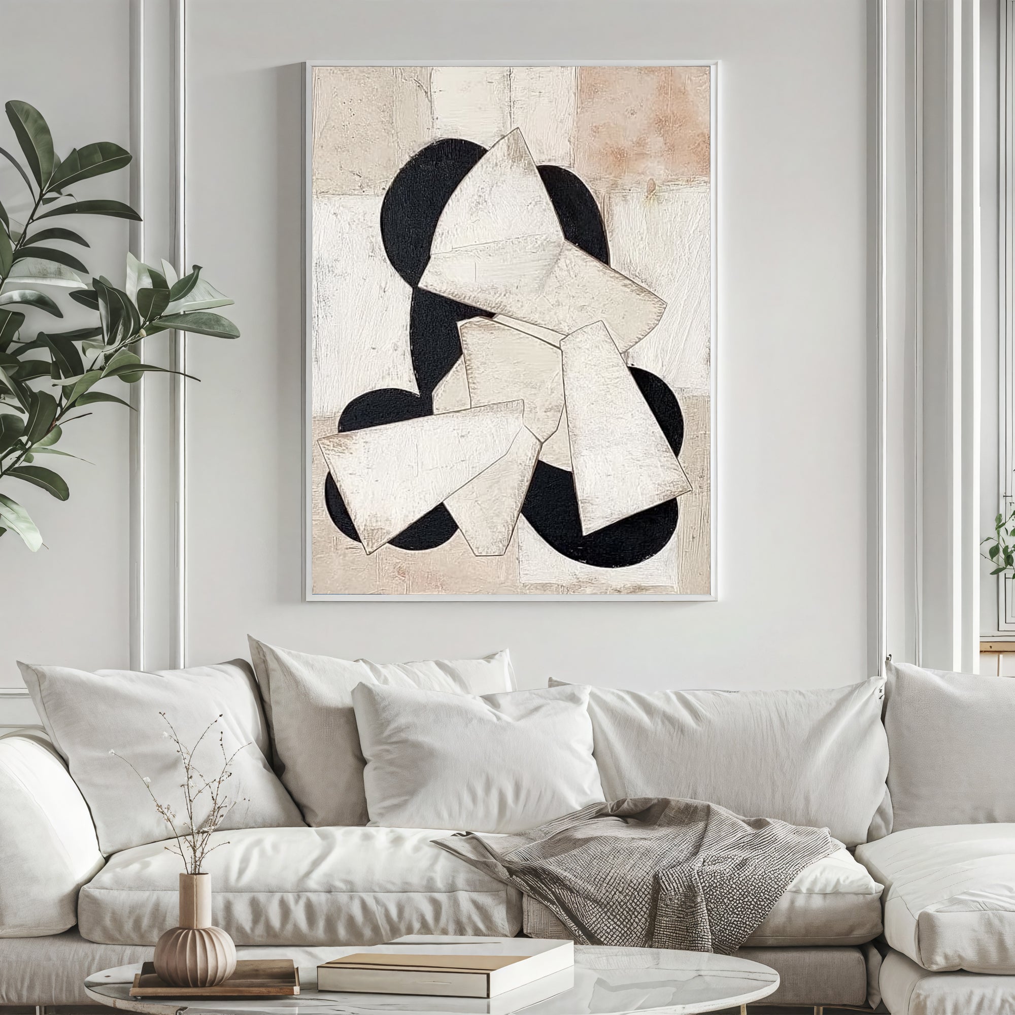 Textured Geometric Charm | Neutral Tones