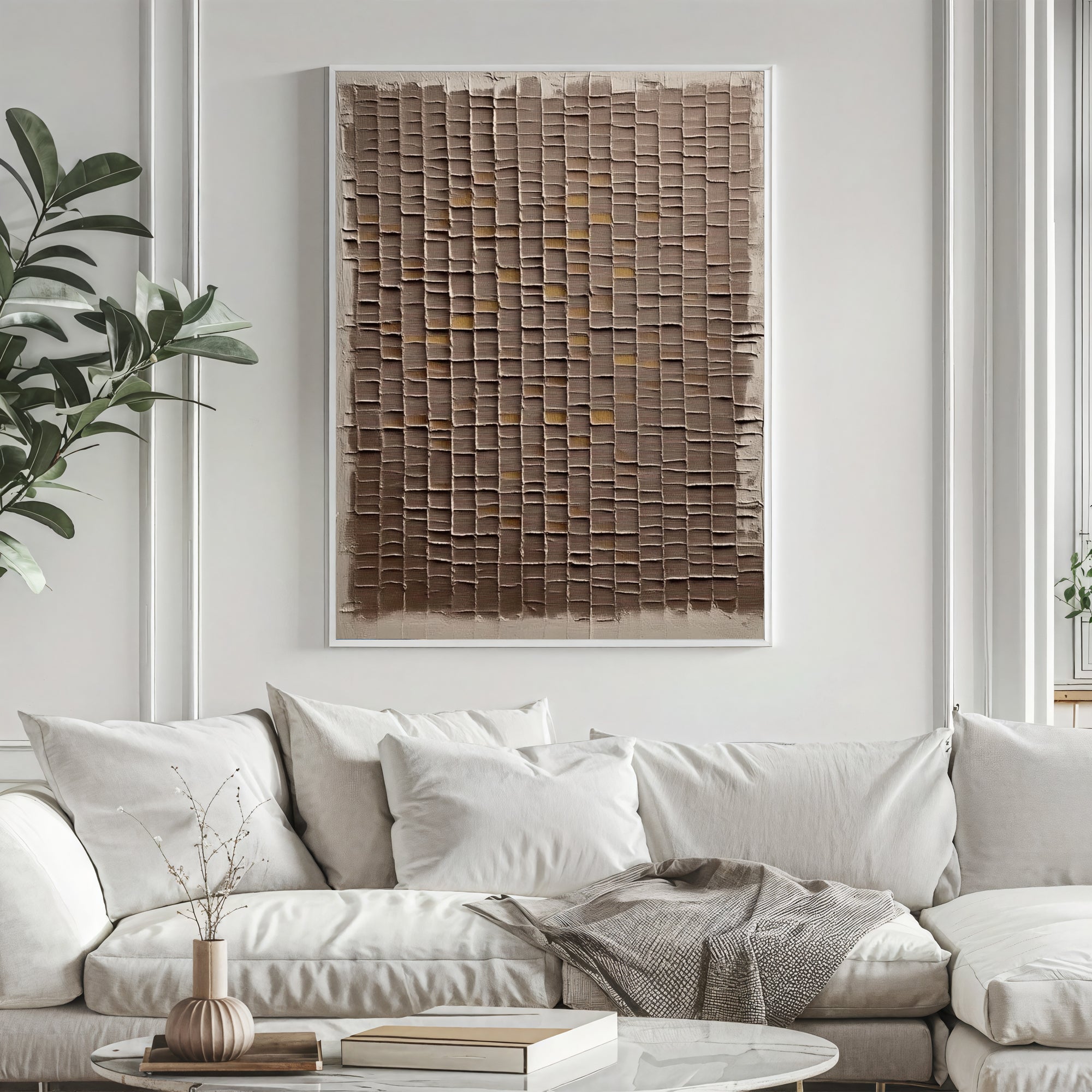 Textured Grid Elegance | Earthy Tones