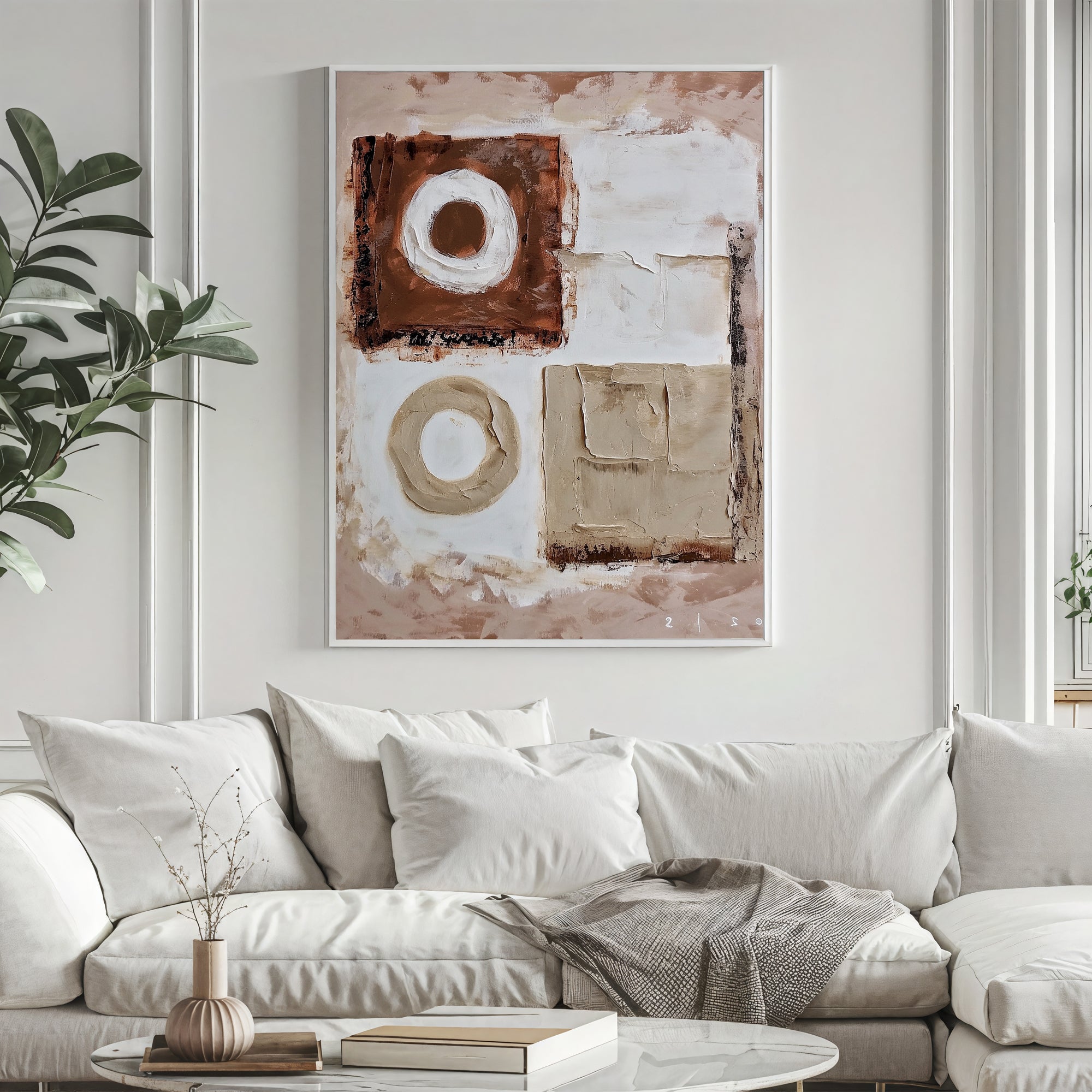 Textured Geometric Warmth | Beige Fusion