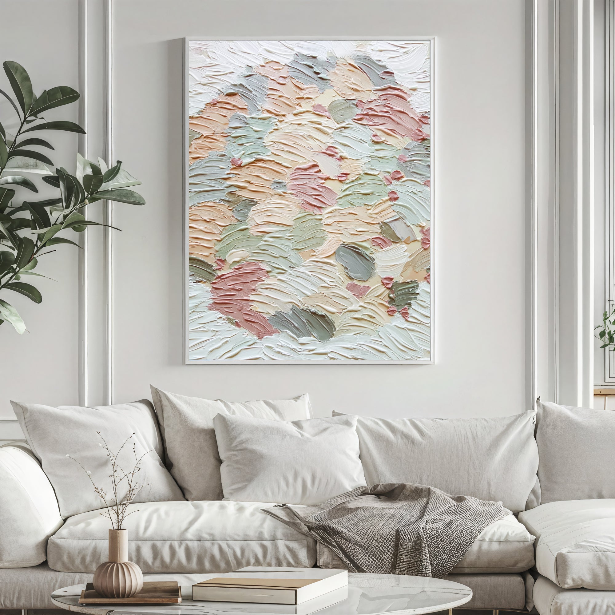 Textured Pastel Swirls | Blush Mint