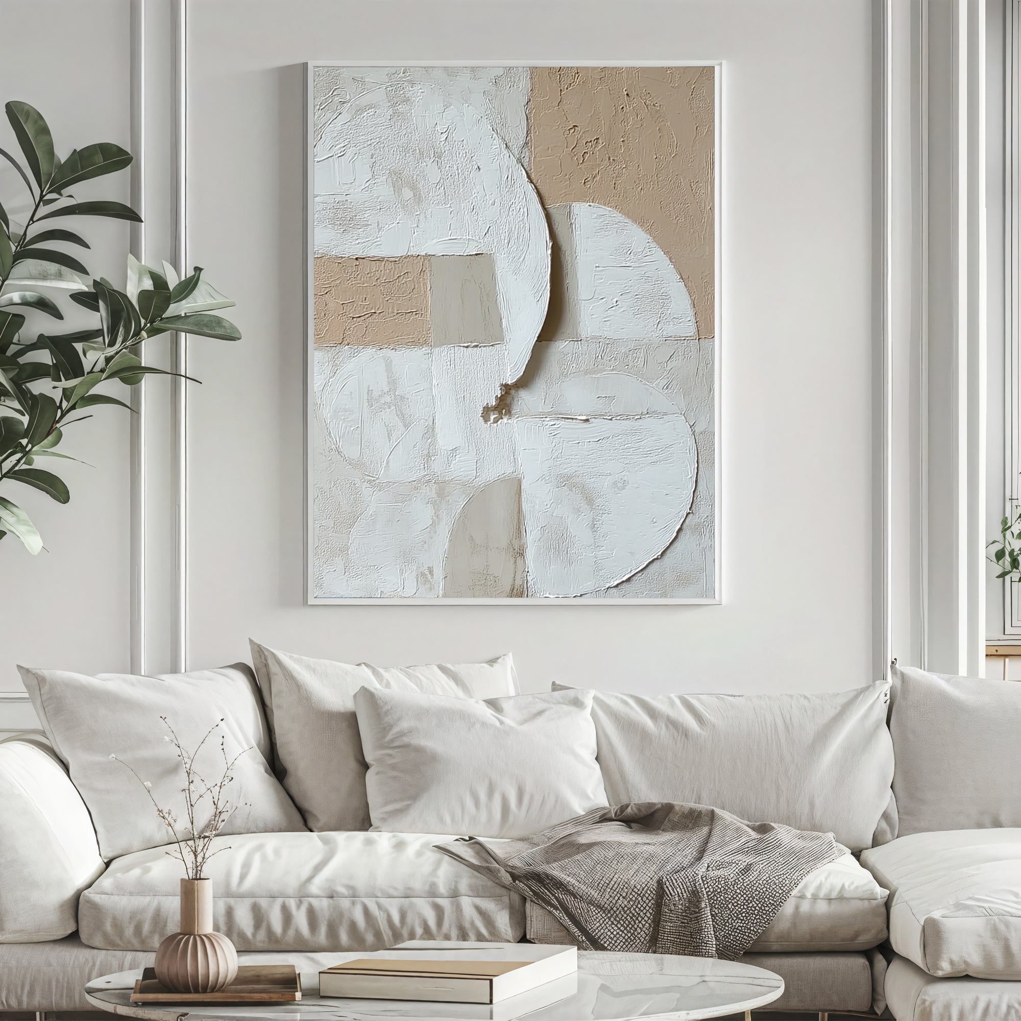 Textured Minimalist Opulence | Neutral Circle